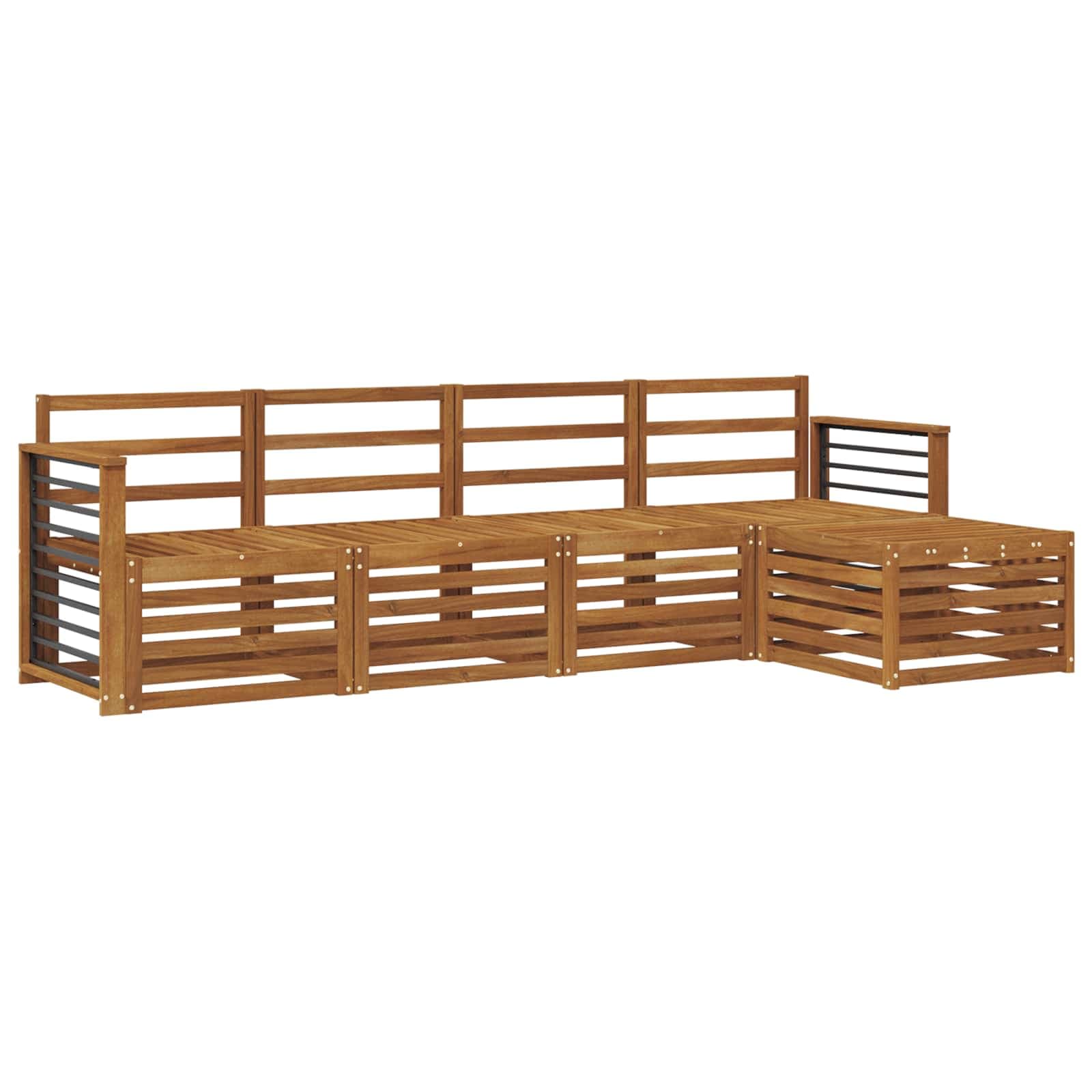 vidaXL Conjuntos de sofás 5 pcs Natural Madeira Sólida de Acácia