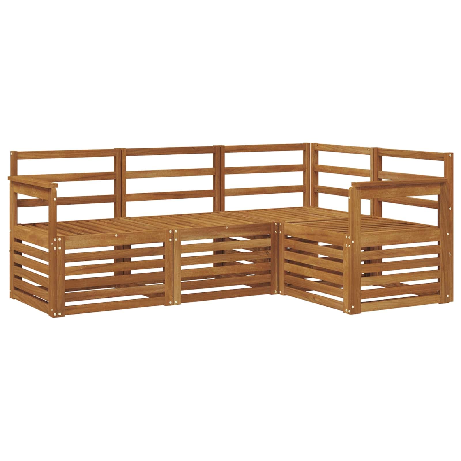 vidaXL Conjuntos de sofás 4 pcs Natural Madeira Sólida de Acácia