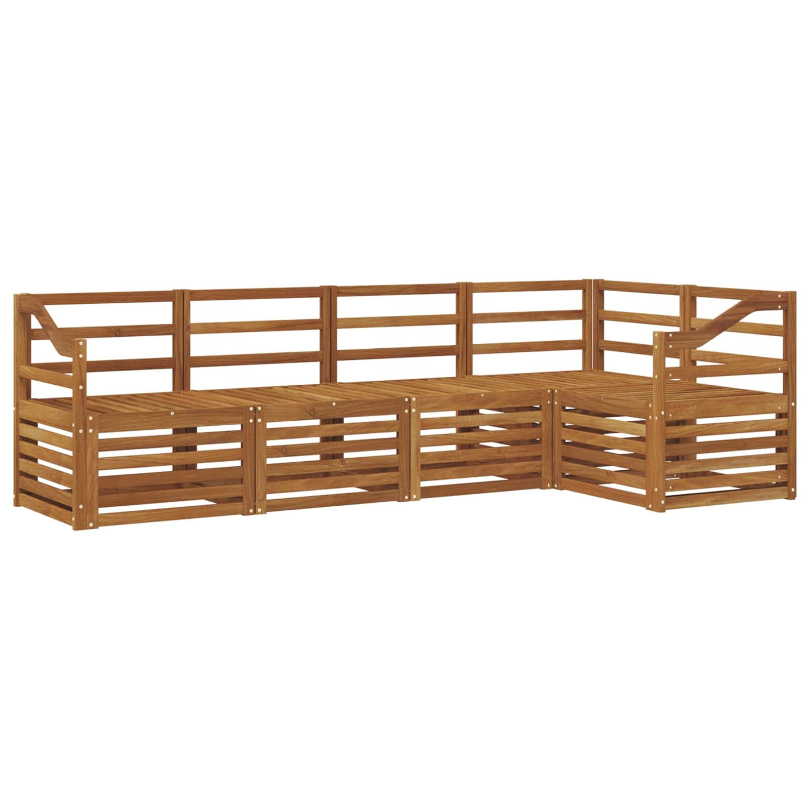 vidaXL Conjunto de Sofá Sectional 5 pcs Natural
