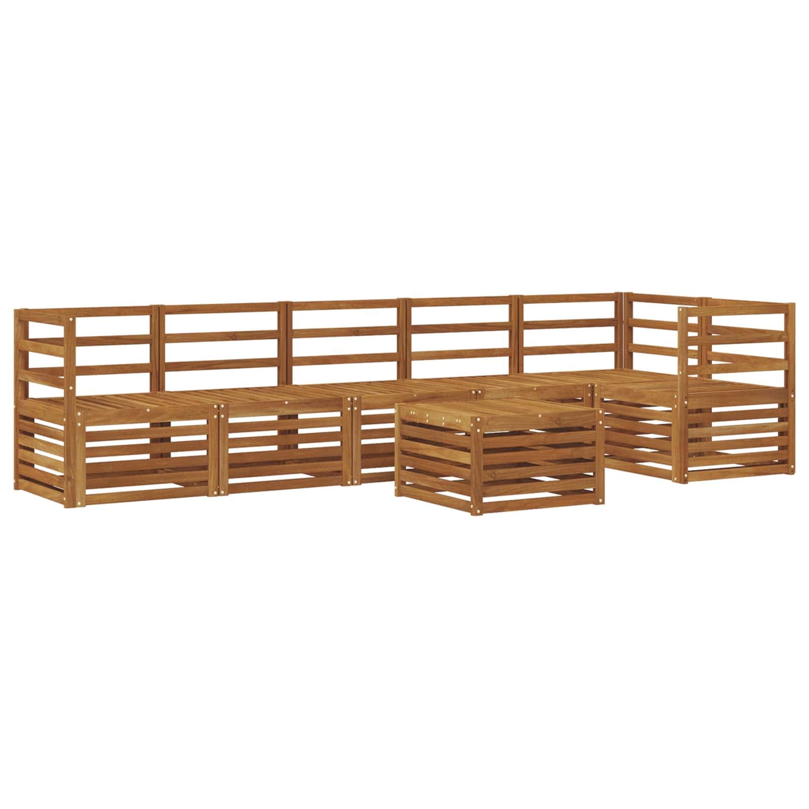 vidaXL Conjunto de Sofá Sectional 7 pcs Natural