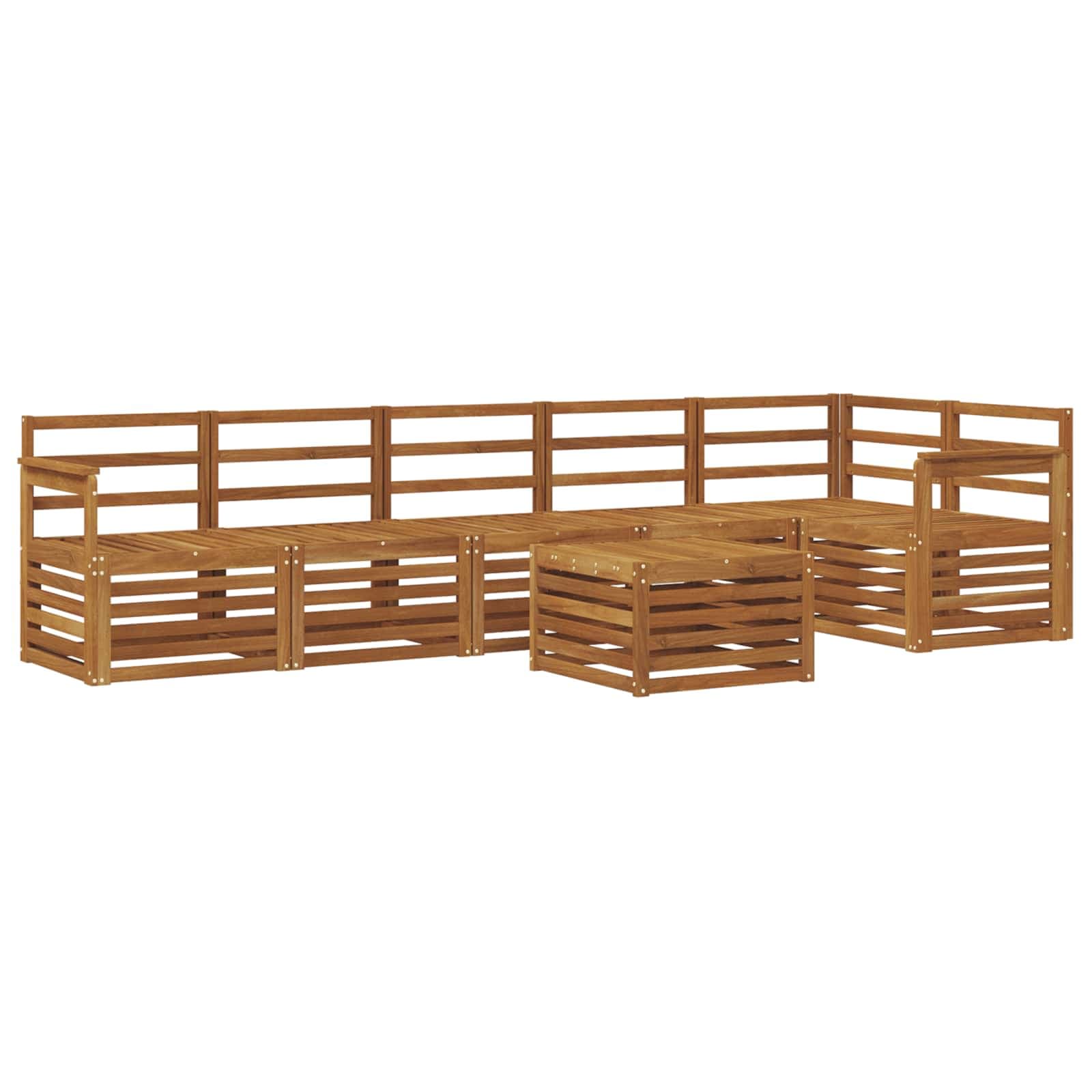 vidaXL Conjunto de Sofá Sectional 7 pcs Natural