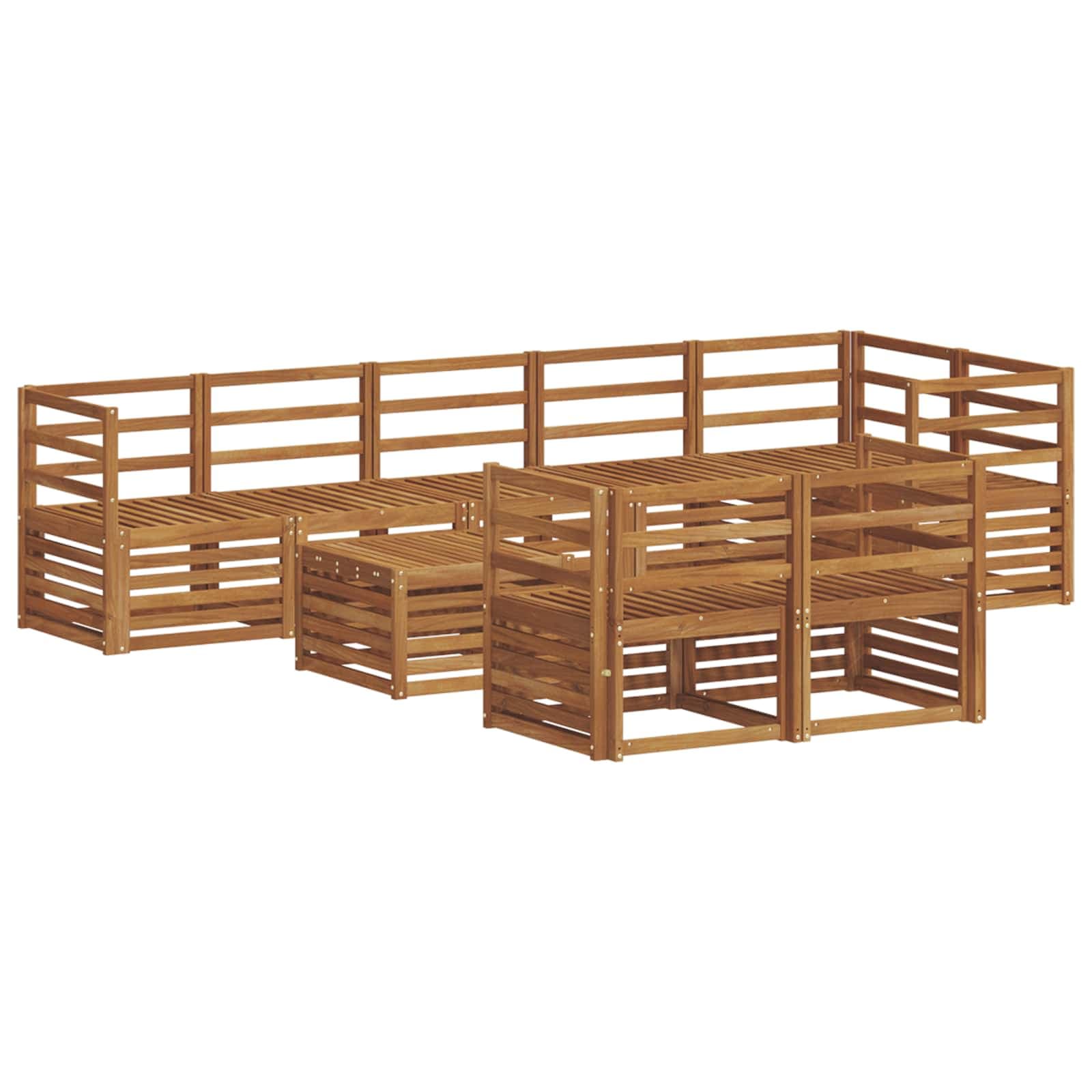 vidaXL Conjuntos de sofás 9 pcs Natural Madeira Sólida de Acácia