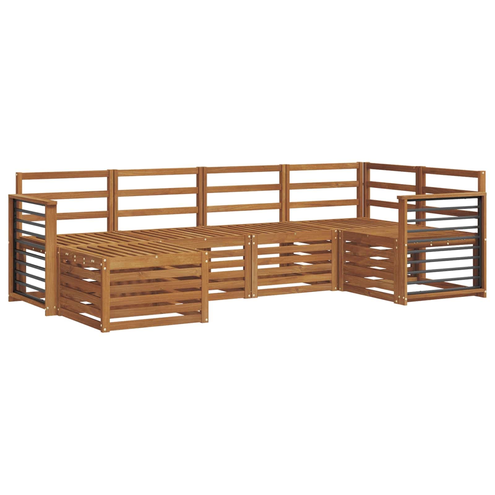 vidaXL Conjuntos de sofás 6 pcs Natural Madeira Sólida de Acácia