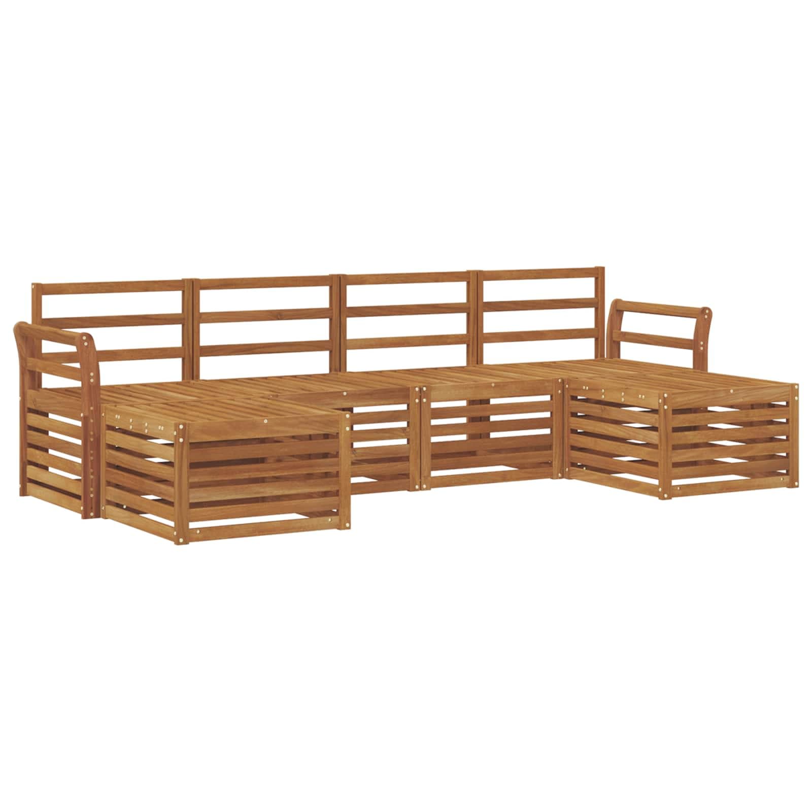 vidaXL Conjuntos de sofás 6 pcs Natural Madeira Sólida de Acácia