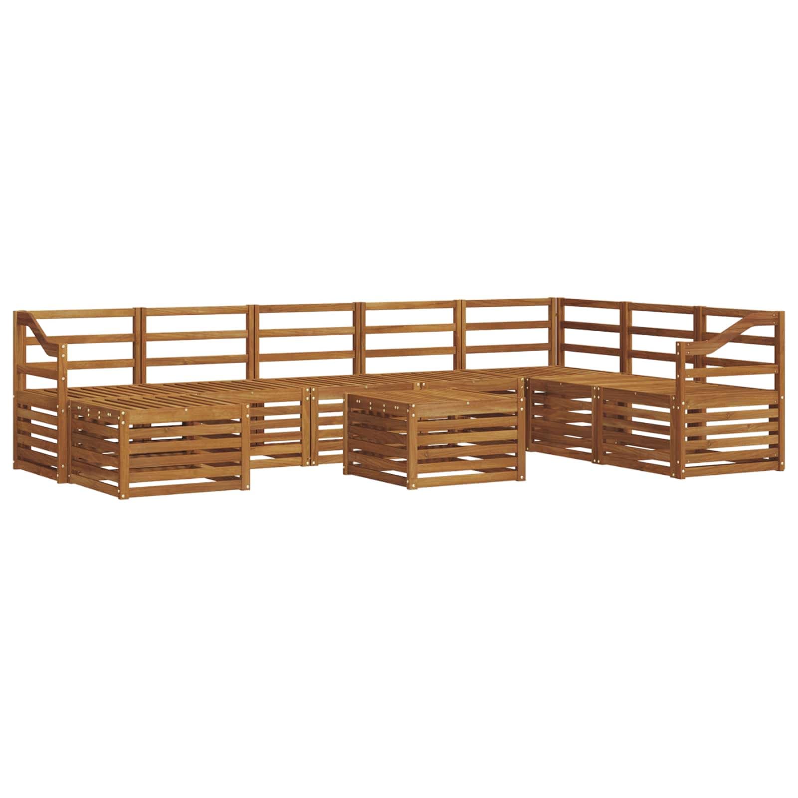 vidaXL Conjunto de Sofás para Exterior 9 pcs Natural