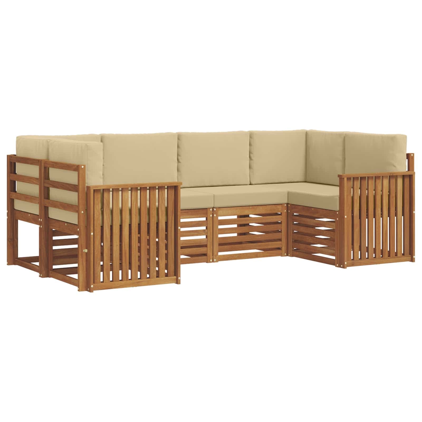 vidaXL Conjunto de Sofá Sectional com almofada 6 pcs Natural