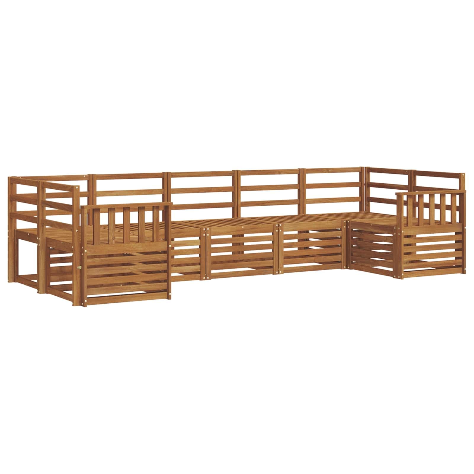 vidaXL Conjunto de Sofá Sectional 7 pcs Natural