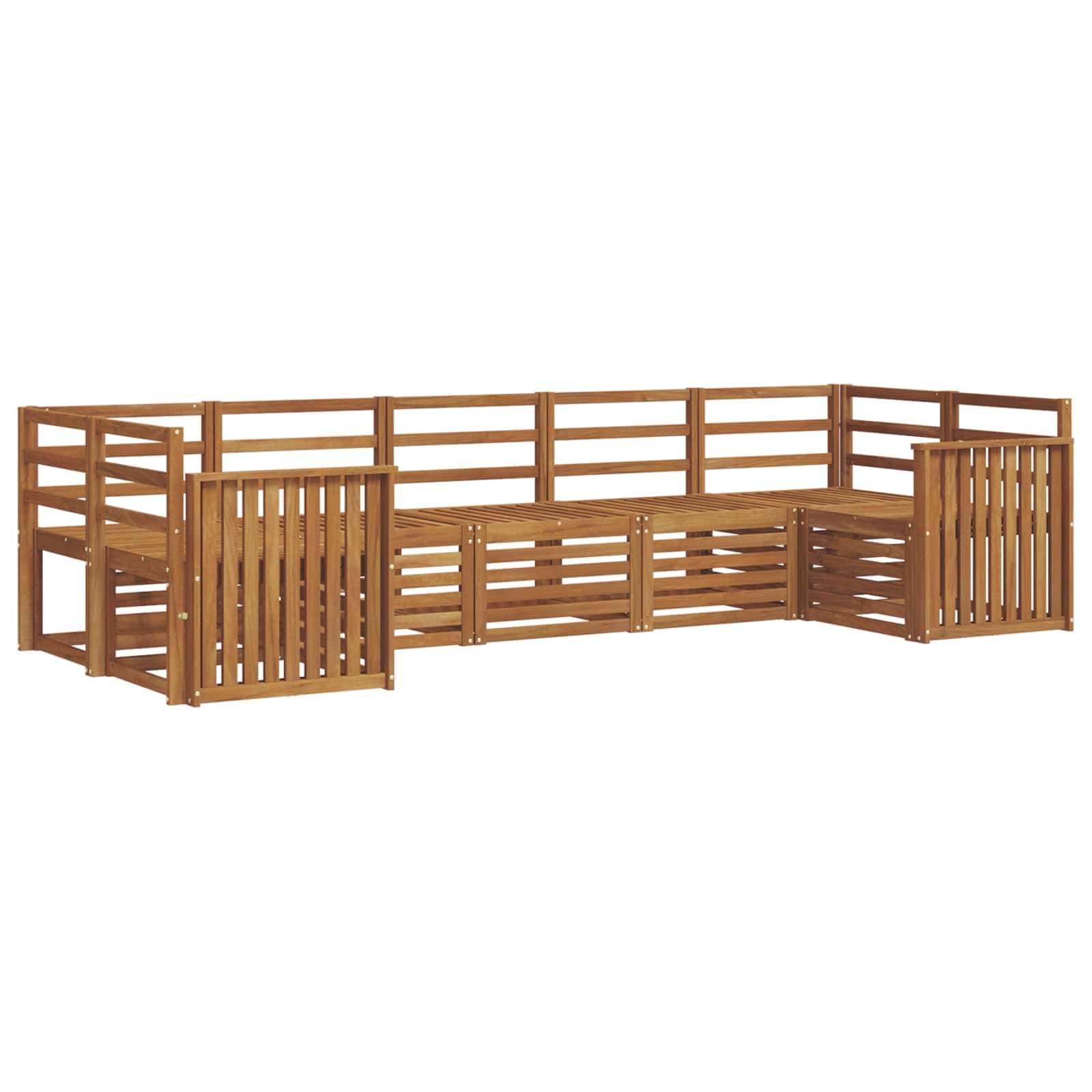 vidaXL Conjunto de Sofá Sectional 7 pcs Natural