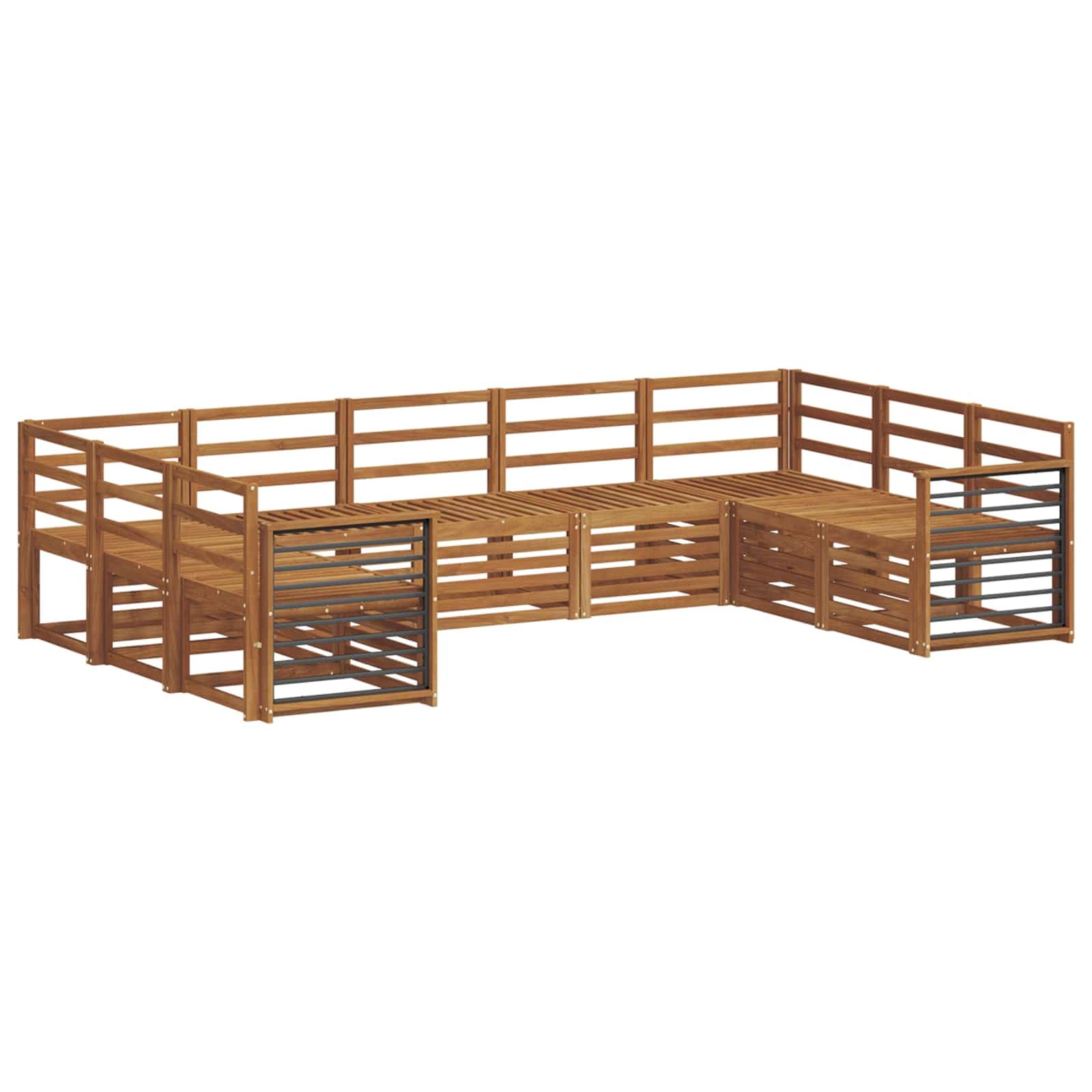 vidaXL Conjunto de Sofá Sectional 9 pcs Natural