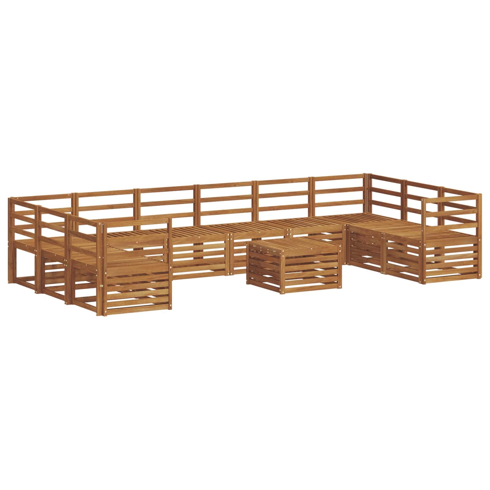 vidaXL Conjunto de Sofás para Exterior 11 pcs Natural