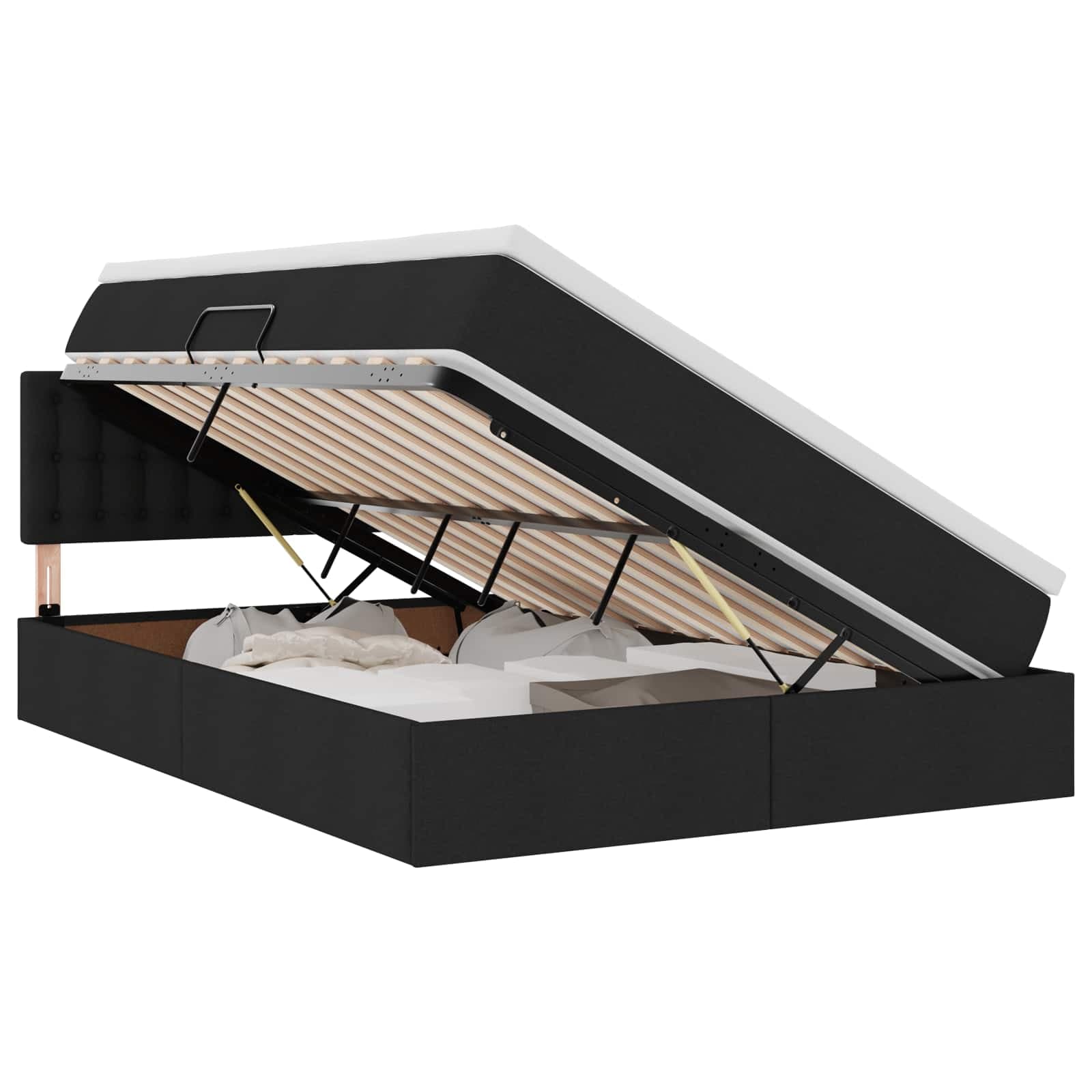 vidaXL Cama com arrumação e colchão Preto 140 x 200 cm Veludo