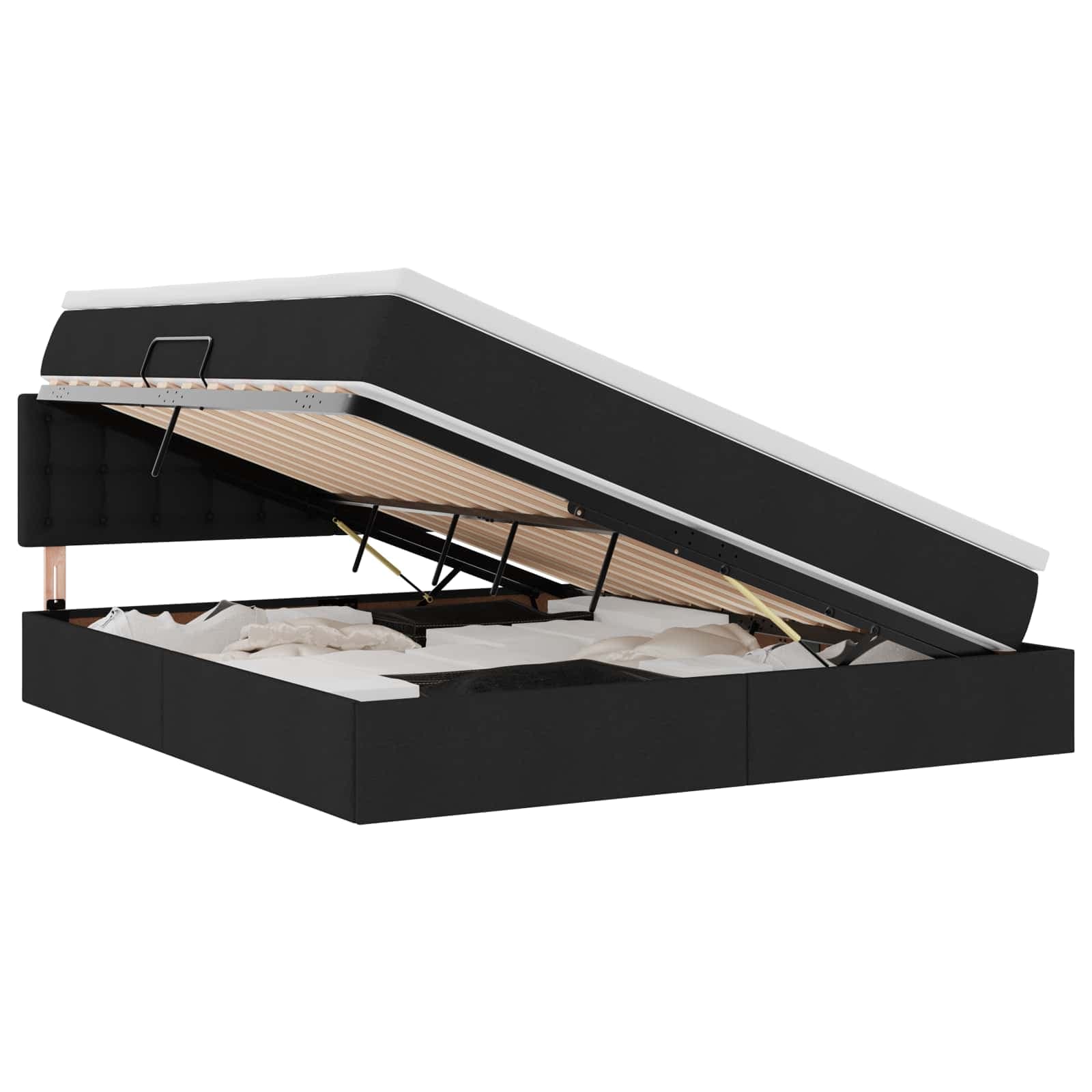 vidaXL Cama com arrumação e colchão Preto 160 x 200 cm Veludo