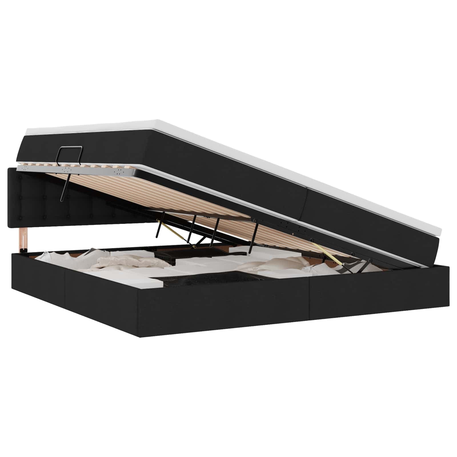vidaXL Cama com arrumação e colchão Preto 200 x 200 cm Veludo