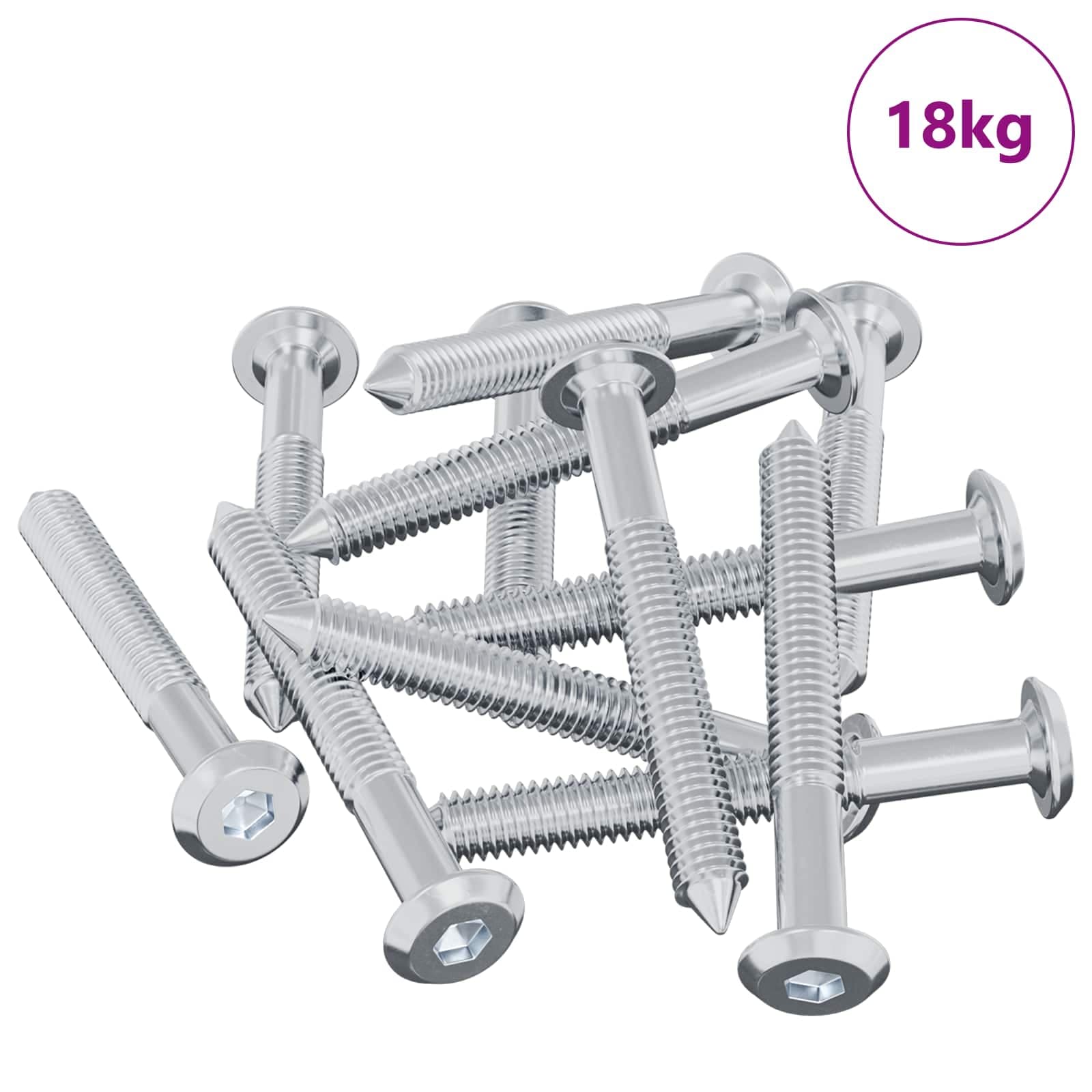 vidaXL Parafuso 1800 pcs Prateado M6 x 50 mm Aço