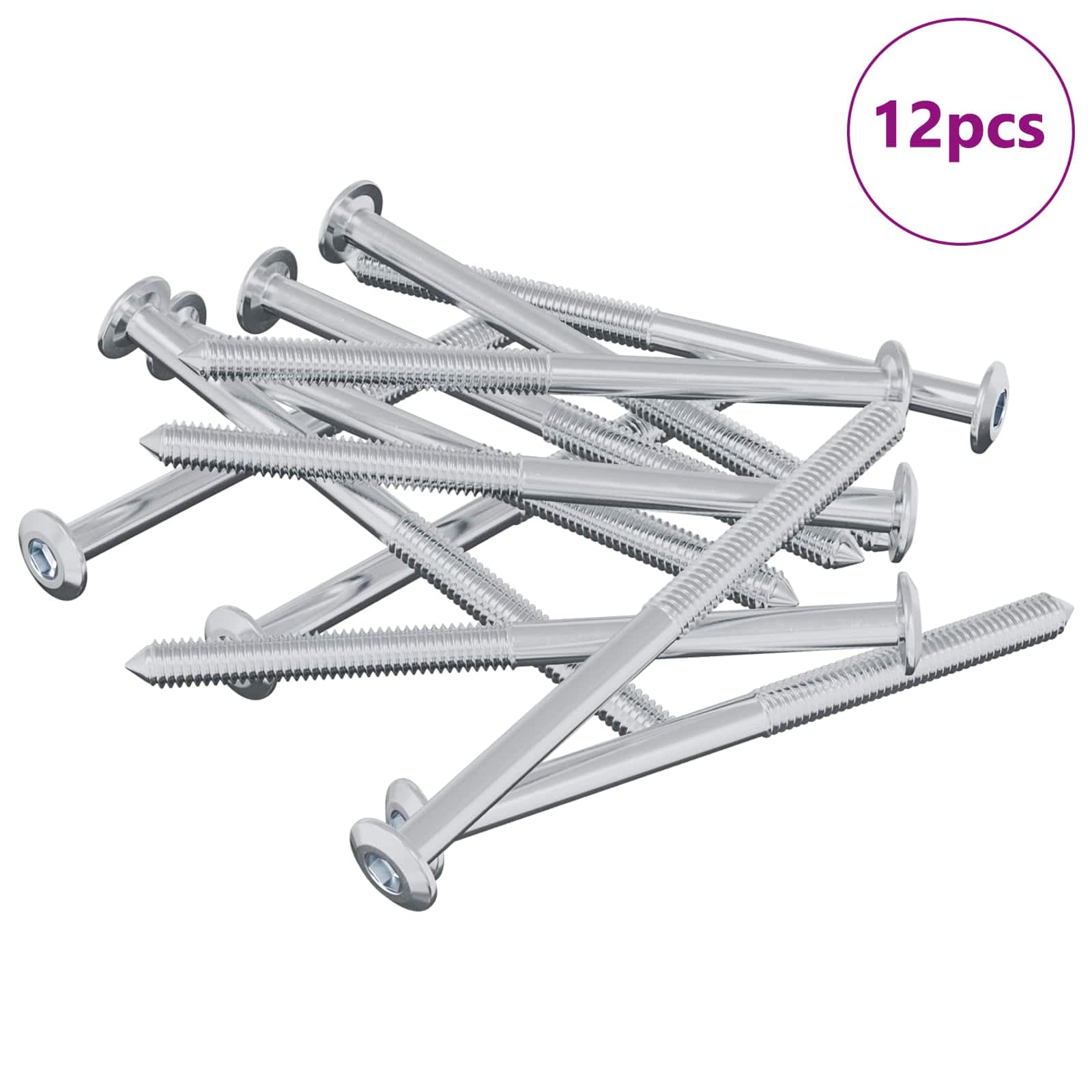 vidaXL Parafuso 12 pcs Prateado M6 x 85 mm Aço