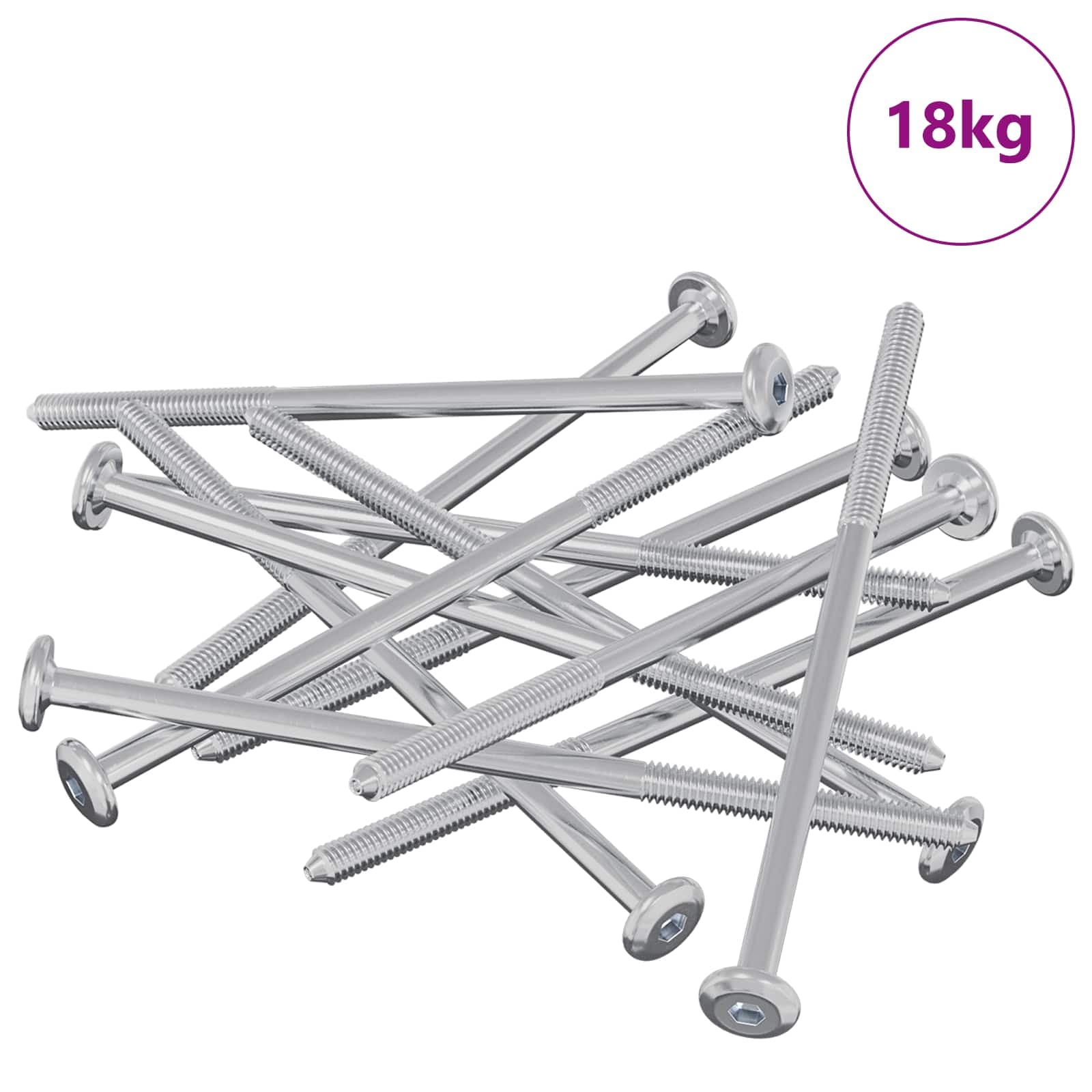 vidaXL Parafuso 800 pcs Prateado M6 x 120 mm Aço