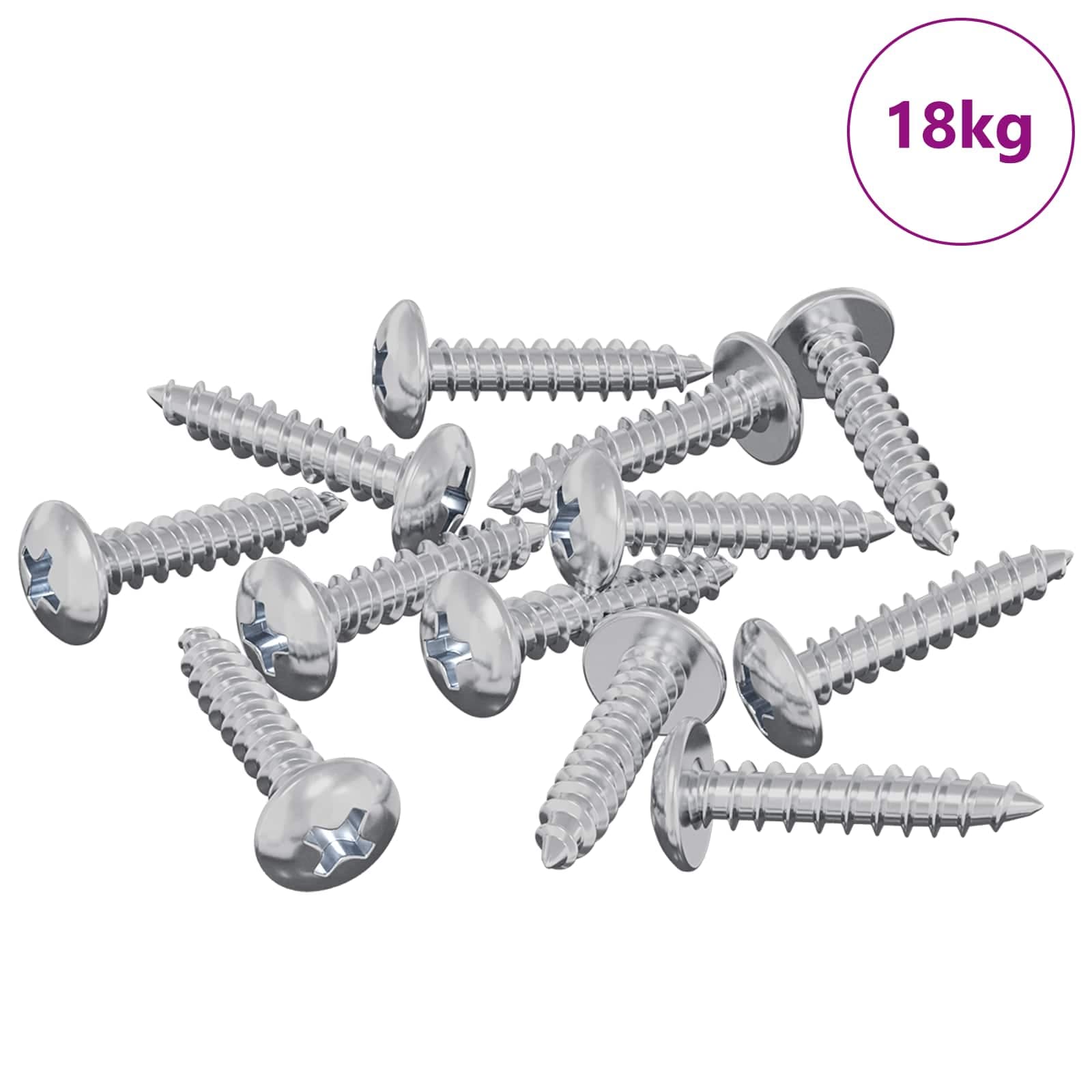 vidaXL Parafusos de Madeira 10976 pcs Prateado Aço