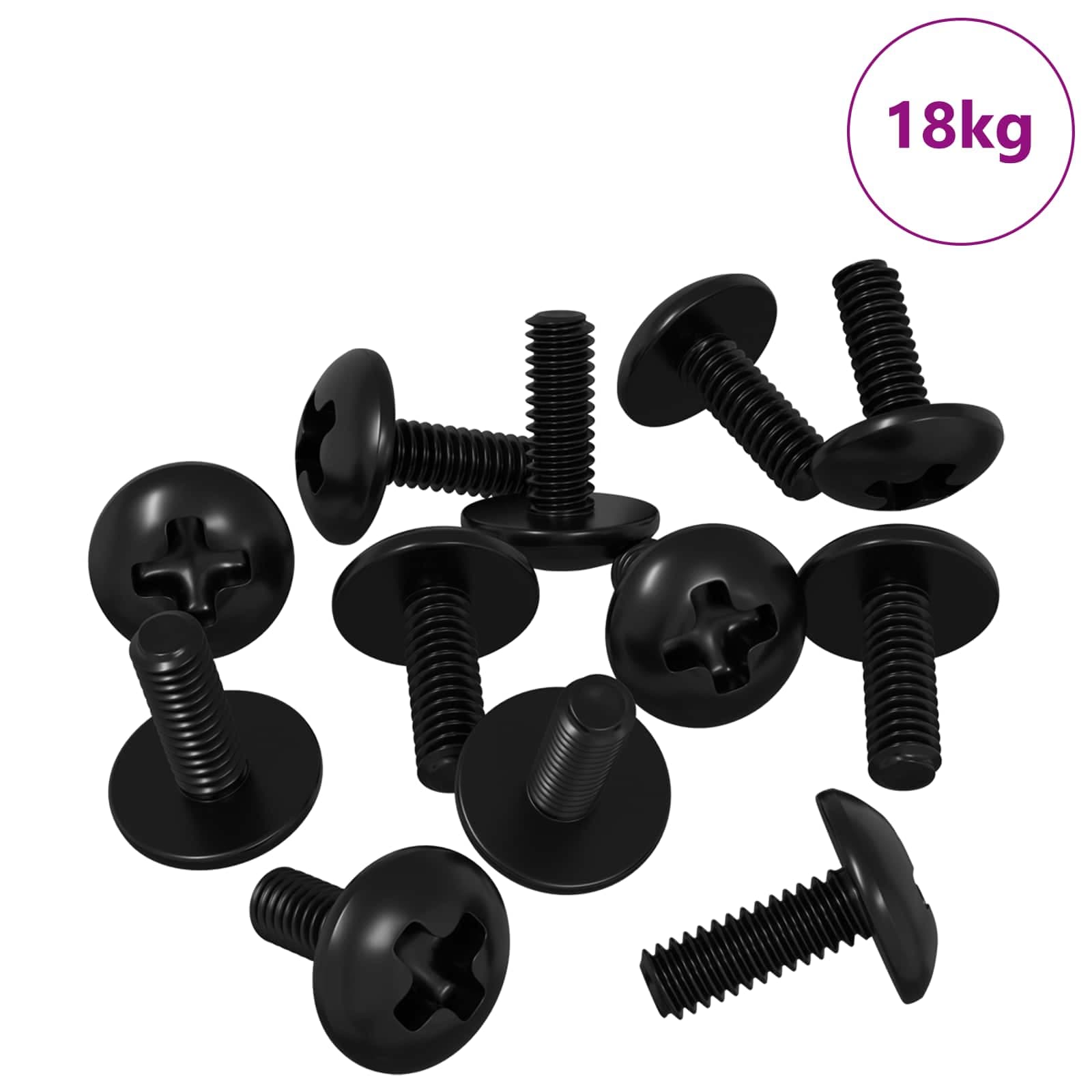vidaXL Parafusos de Manga 8182 pcs Preto M4 x 10 mm Ferro