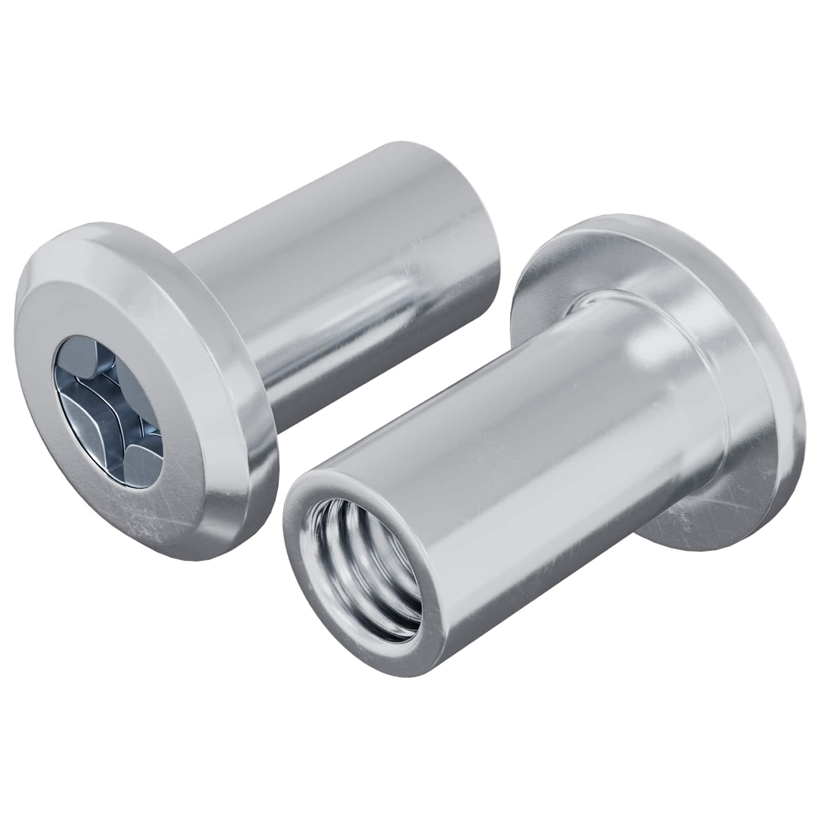 vidaXL Porca de Bloqueio 2 pcs Prateado M6 x 15 mm Aço