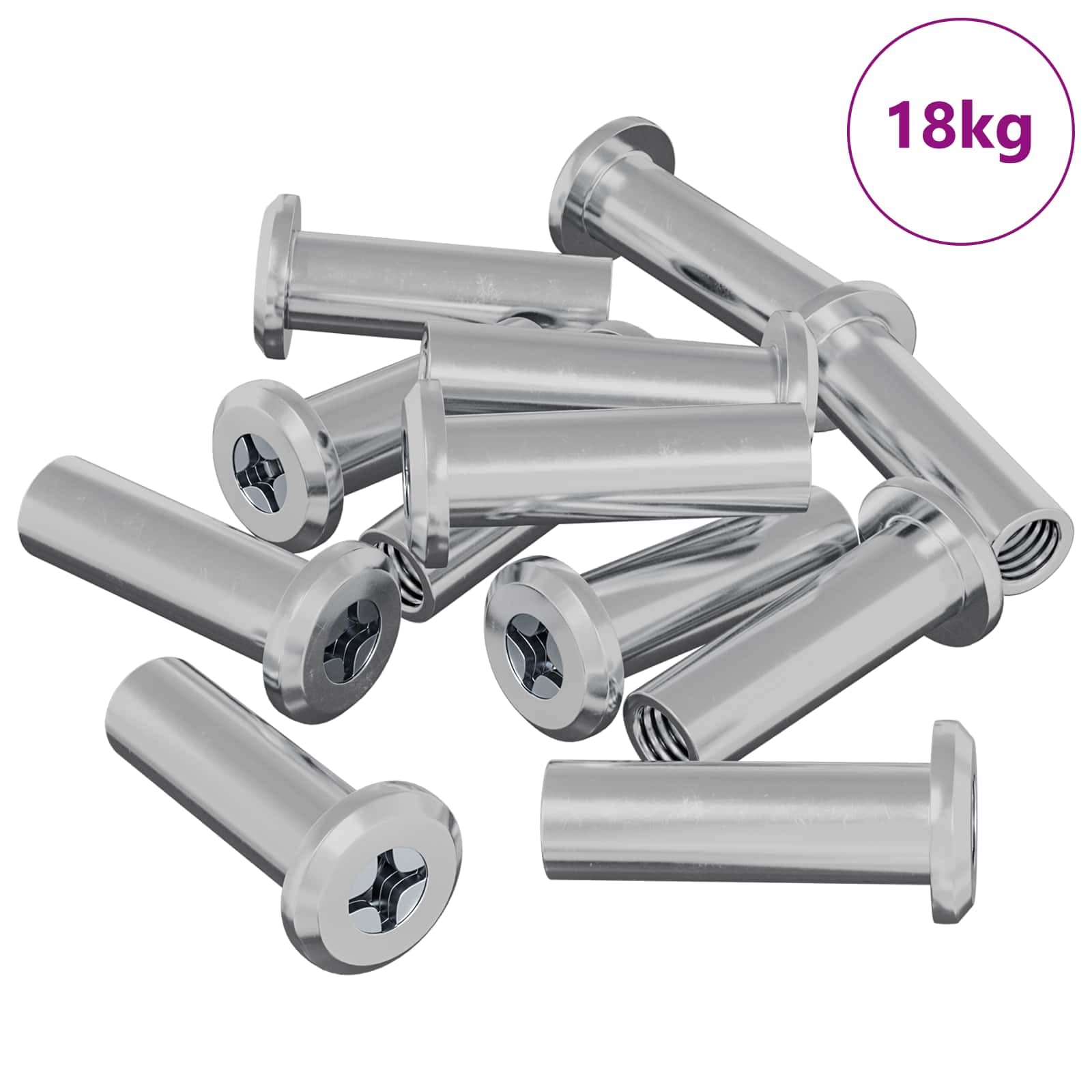 vidaXL Porca de Bloqueio 2857 pcs Prateado Aço