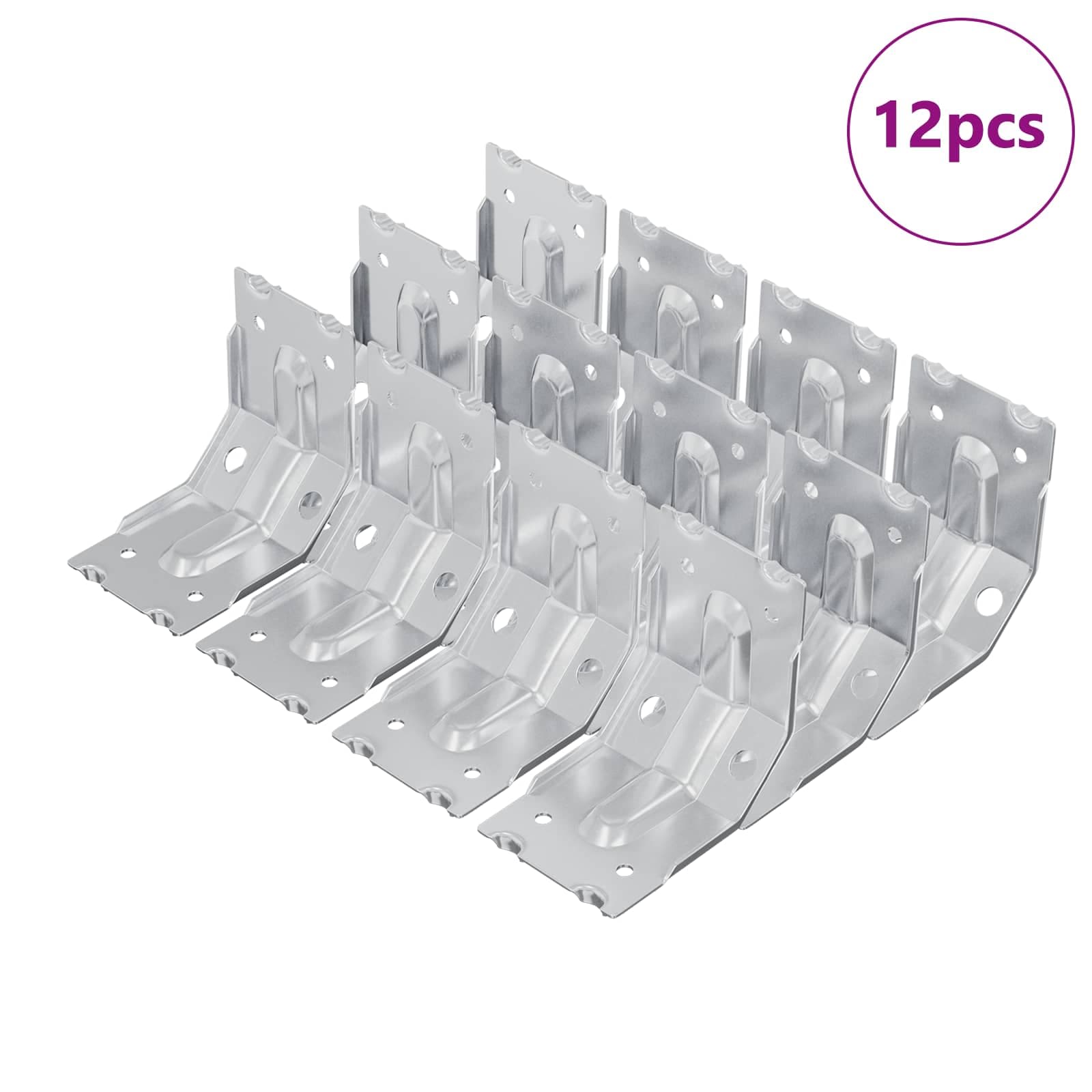 vidaXL Suporte 12 pcs Revestido de zinco 106 x 55 x 1,5mm Aço