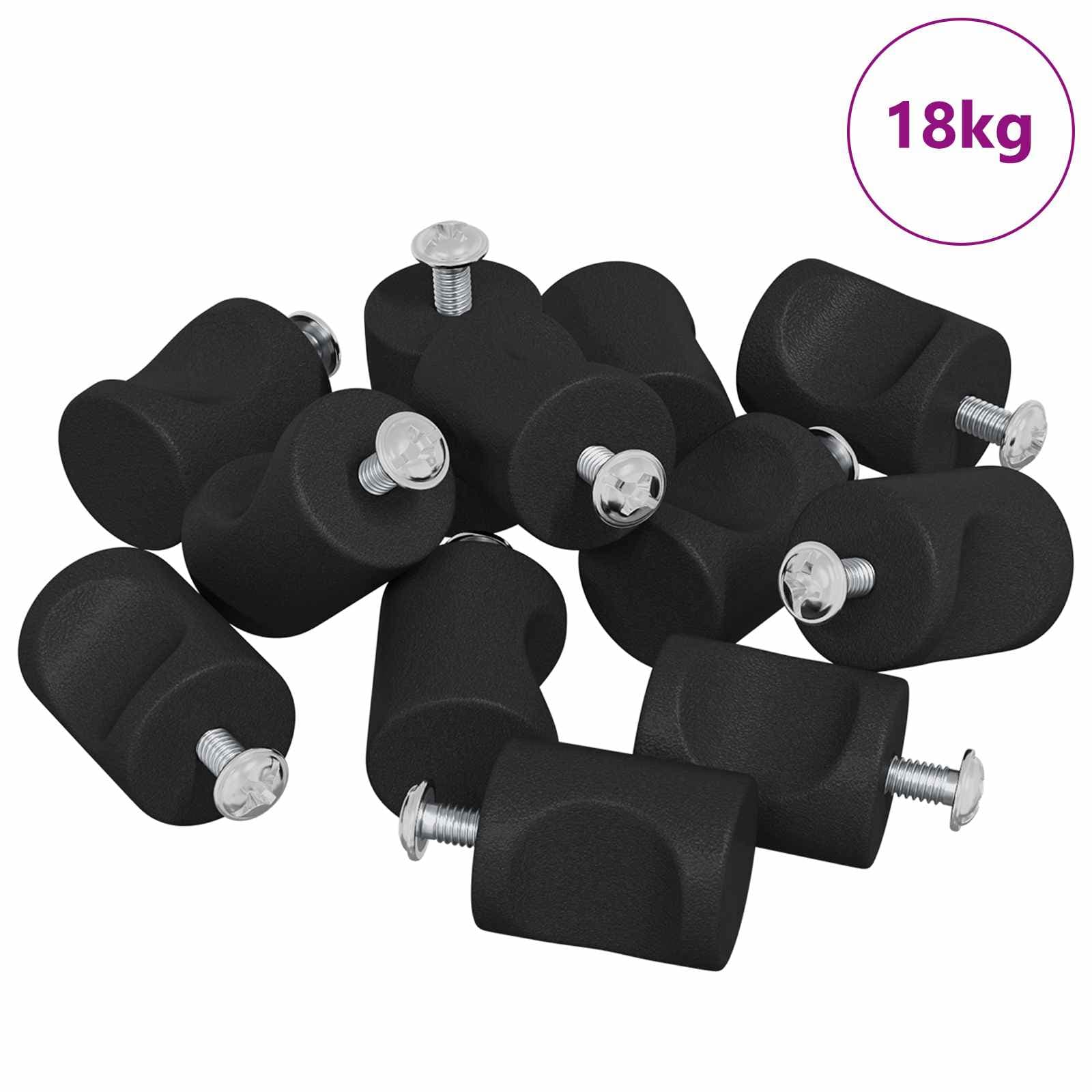 vidaXL Maçanetas de Armário 968 pcs Preto Ferro