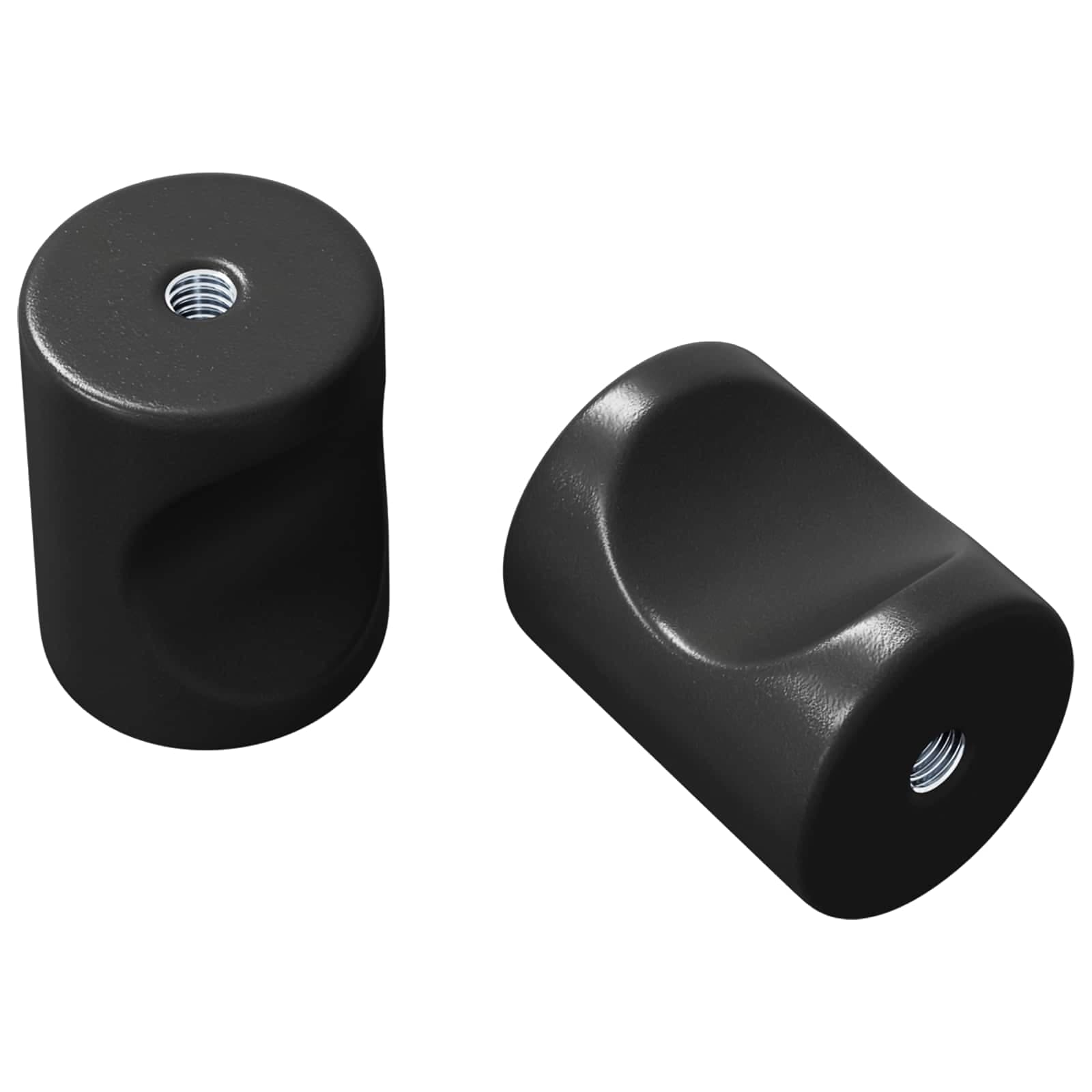 vidaXL Knob de Armário 2 pcs Preto 18 x 23 mm Ferro