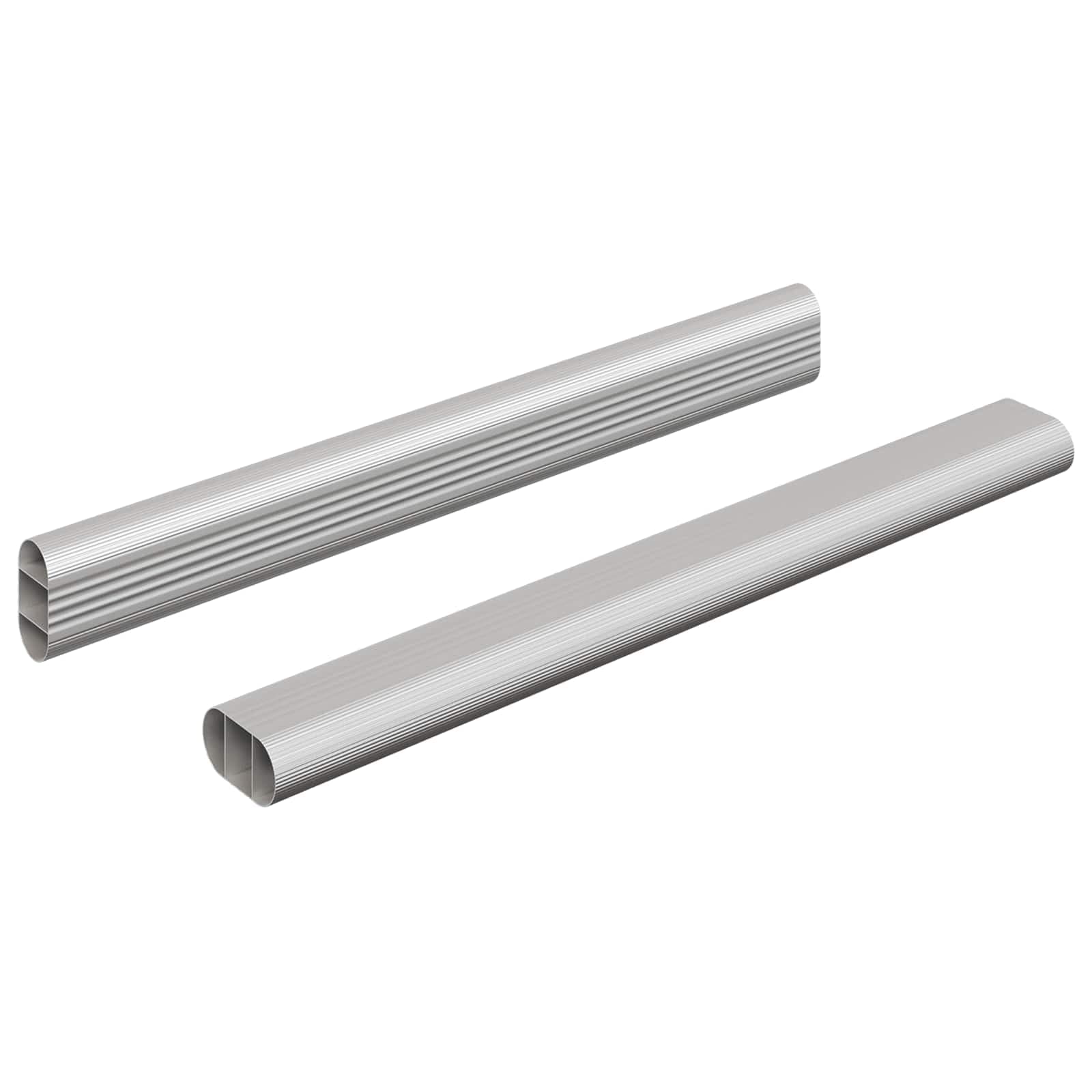 vidaXL Viga de Closet 2 pcs Prateado 264 x 15 x 29 mm Liga de Alumínio