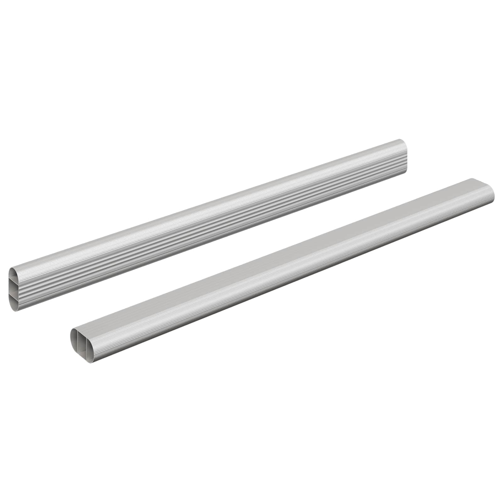 vidaXL Viga de Closet 2 pcs Prateado 372 x 15 x 29 mm Liga de Alumínio