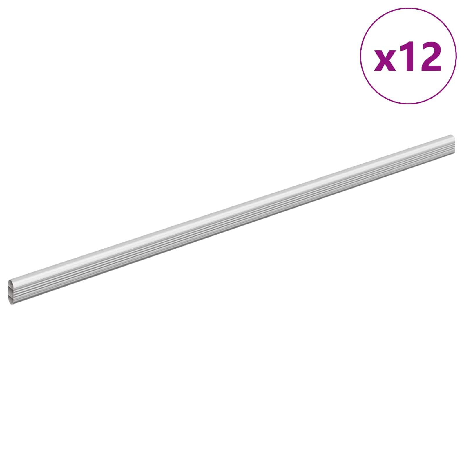 vidaXL Viga de Closet 12 pcs Prateado 664 x 15 x 29 mm