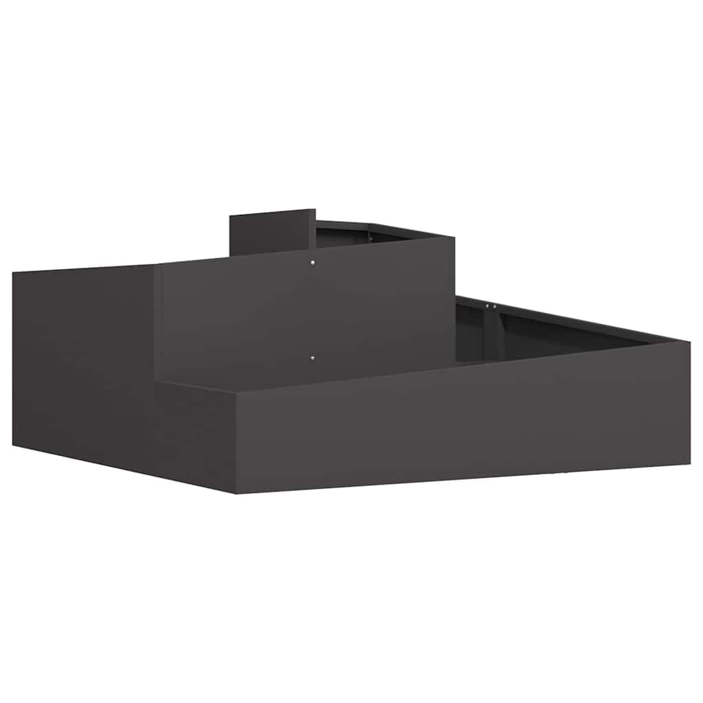 vidaXL Vaso de Jardim Preto 100 x 100 x 50 cm Aço laminado a frio
