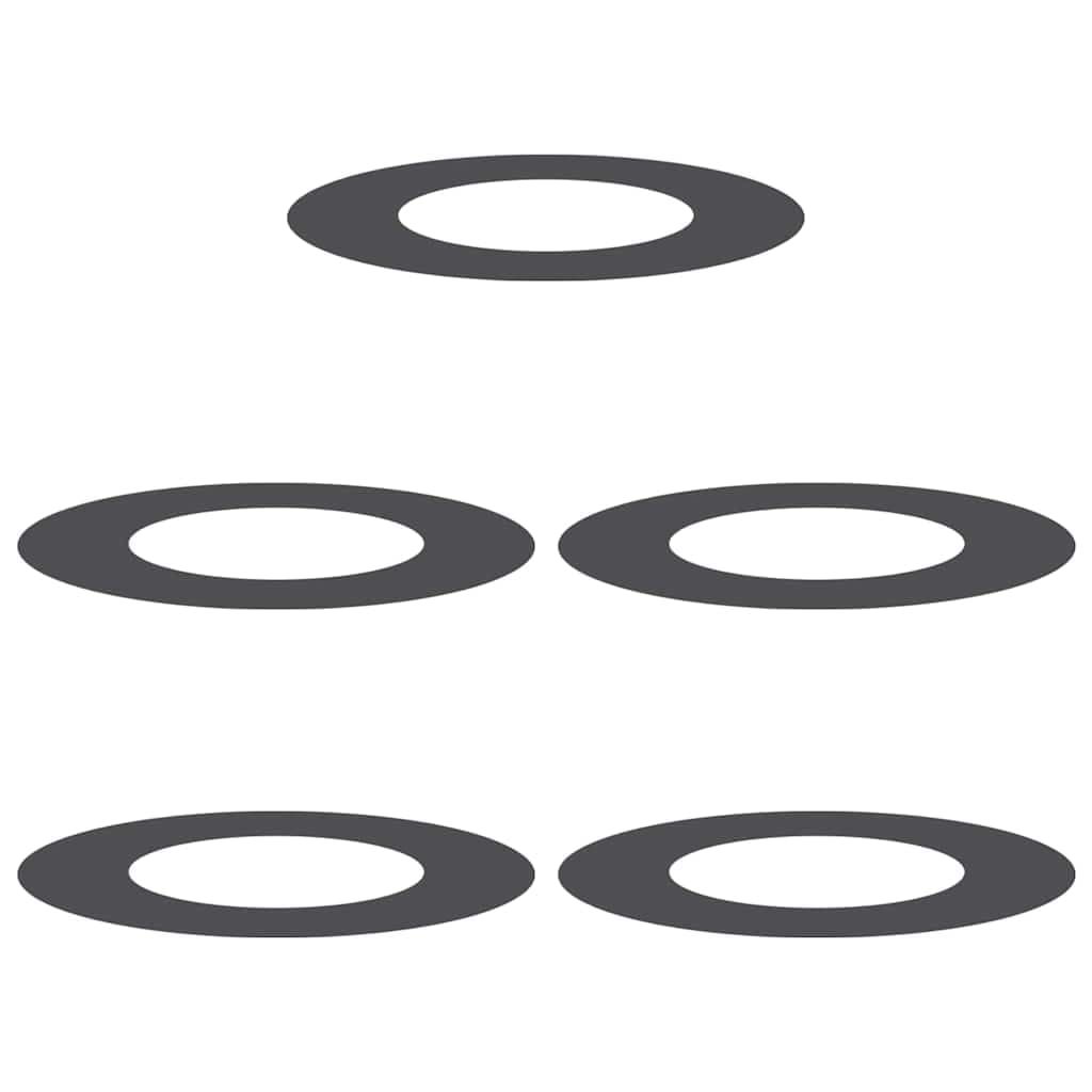 vidaXL adequado para Anéis de Árvore Planos 5 pcs Preto Ø40 / 70 cm Aço