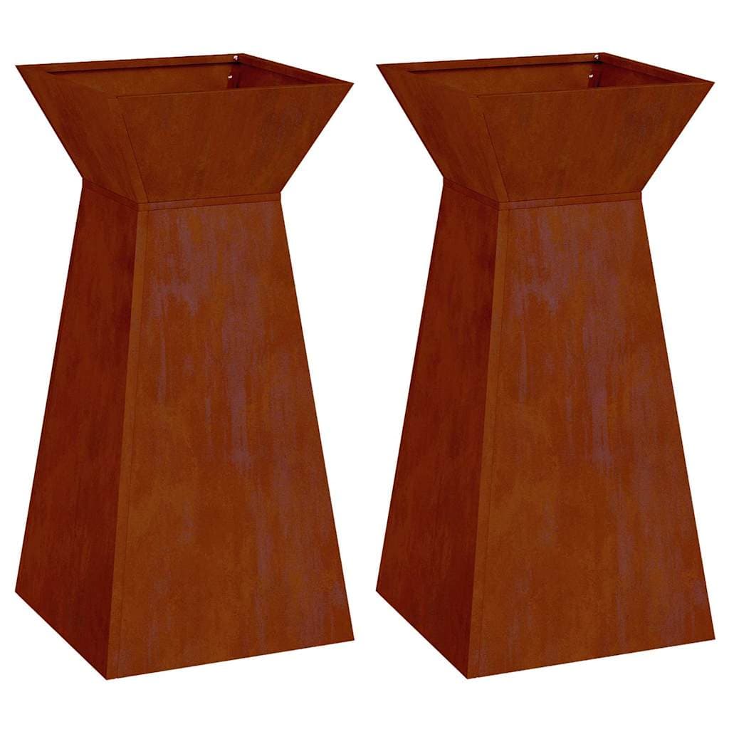 vidaXL Vaso de Pilar 2 pcs Prateado 35 x 35 x 73 cm