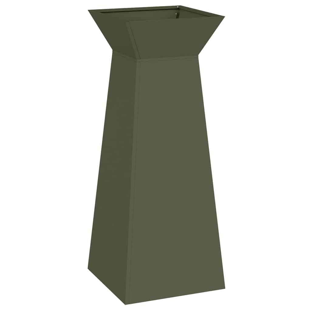 vidaXL Vaso de Pilar Verde-azeitona 40 x 40 x 100 cm
