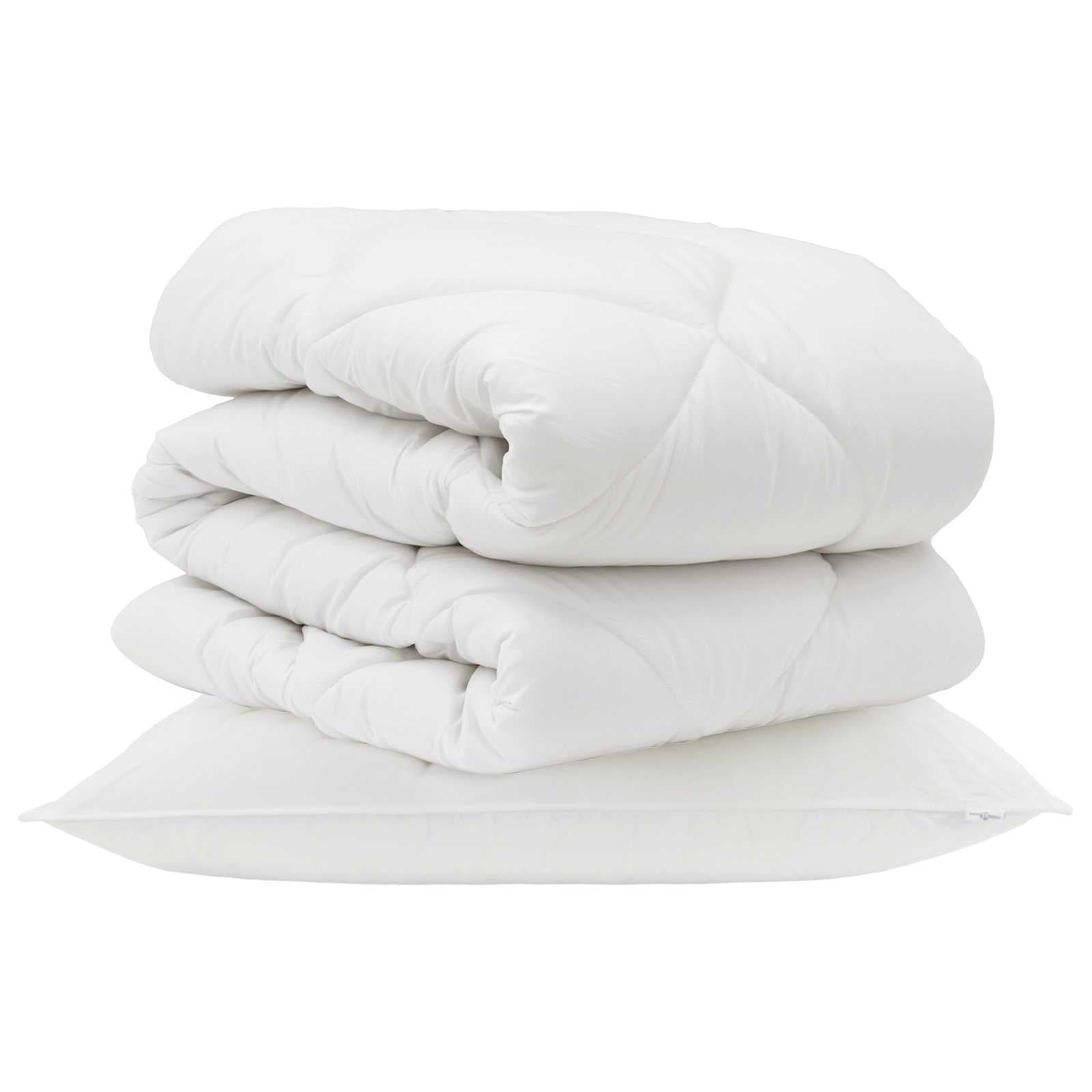 vidaXL Edredão com travesseiro 2 pcs Branco Microfibra