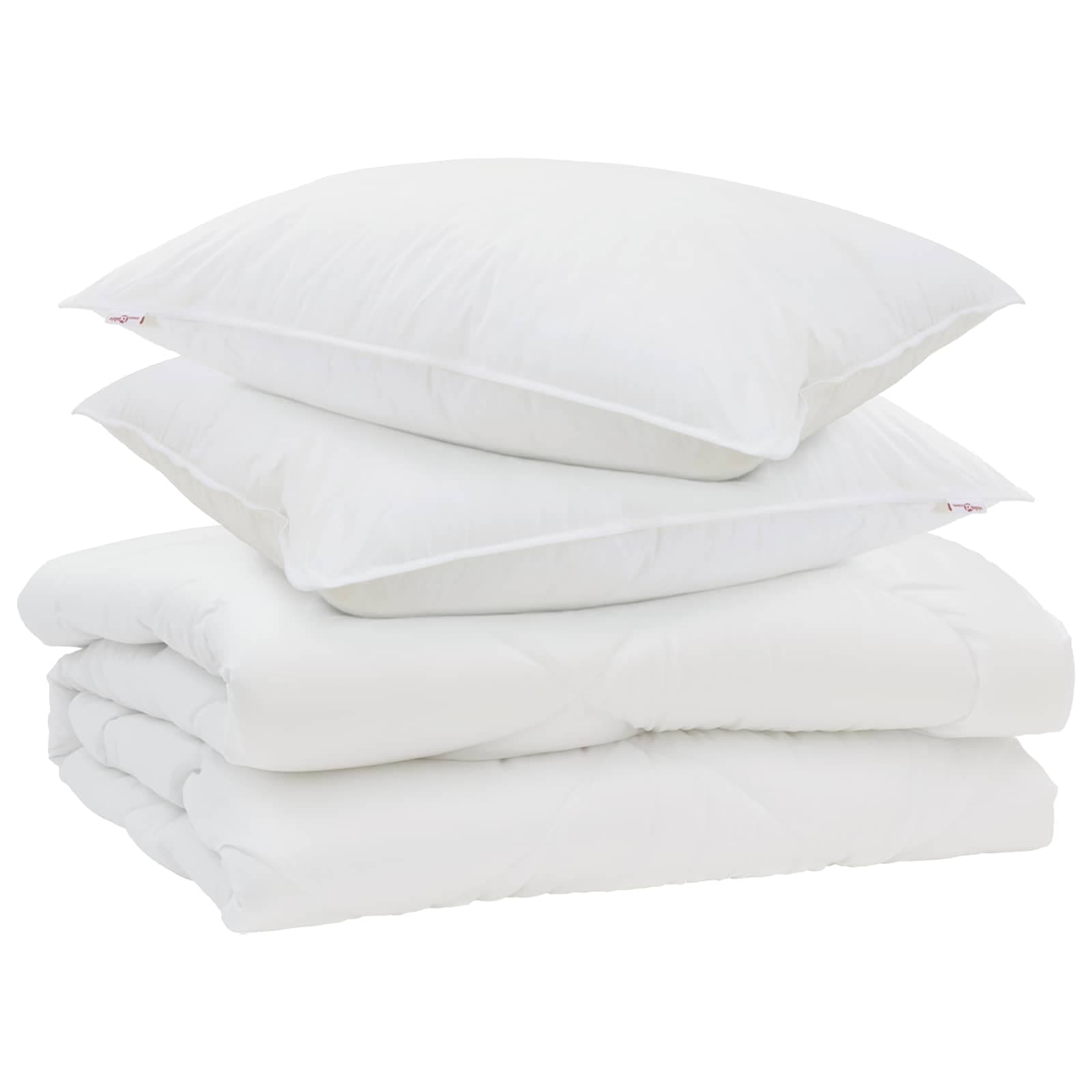 vidaXL Edredão com travesseiro 3 pcs Branco Microfibra