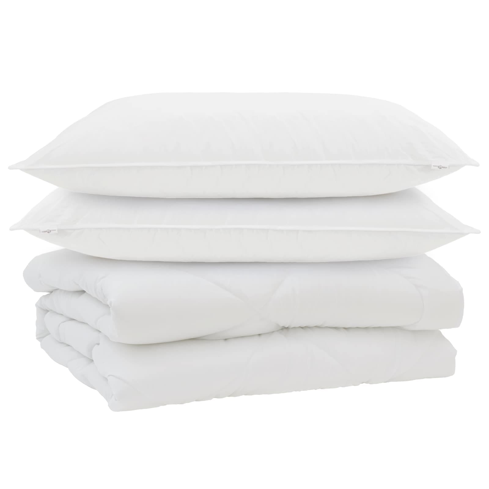 vidaXL Edredão com travesseiro 3 pcs Branco Microfibra