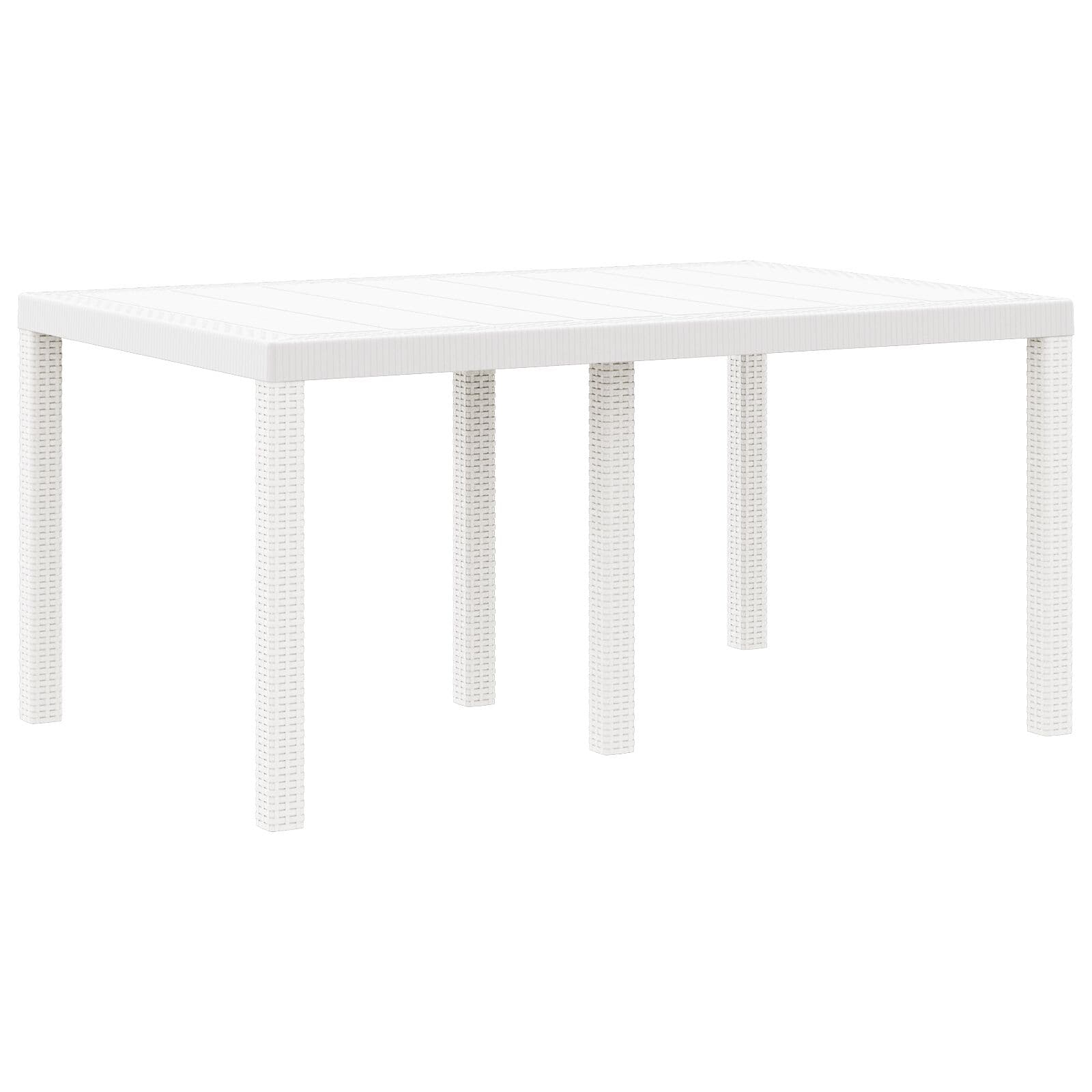 vidaXL Mesa de Jardim Branco 150 x 100 x 73 cm vime PE