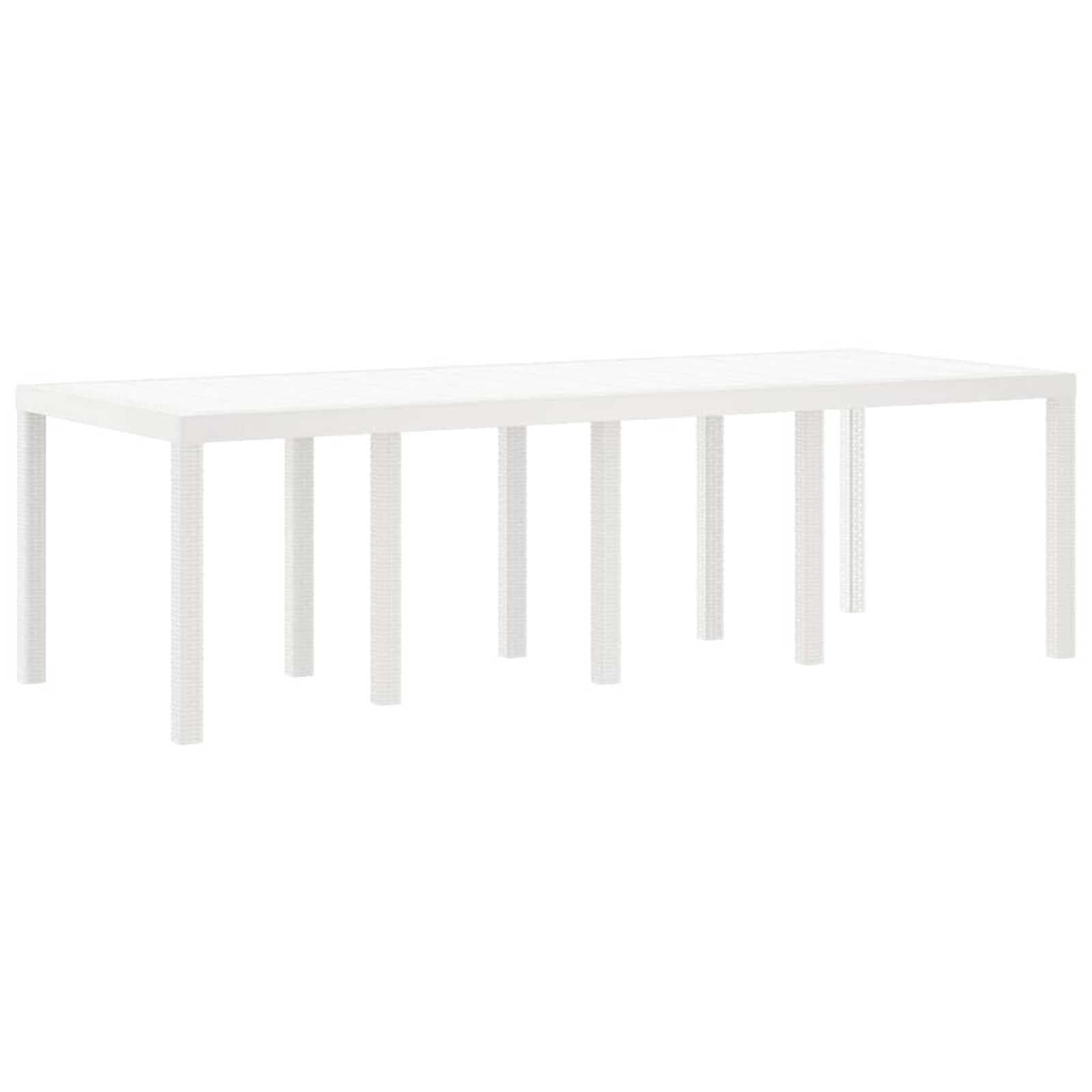 vidaXL Mesa de Jardim Branco 250 x 100 x 73 cm vime PE