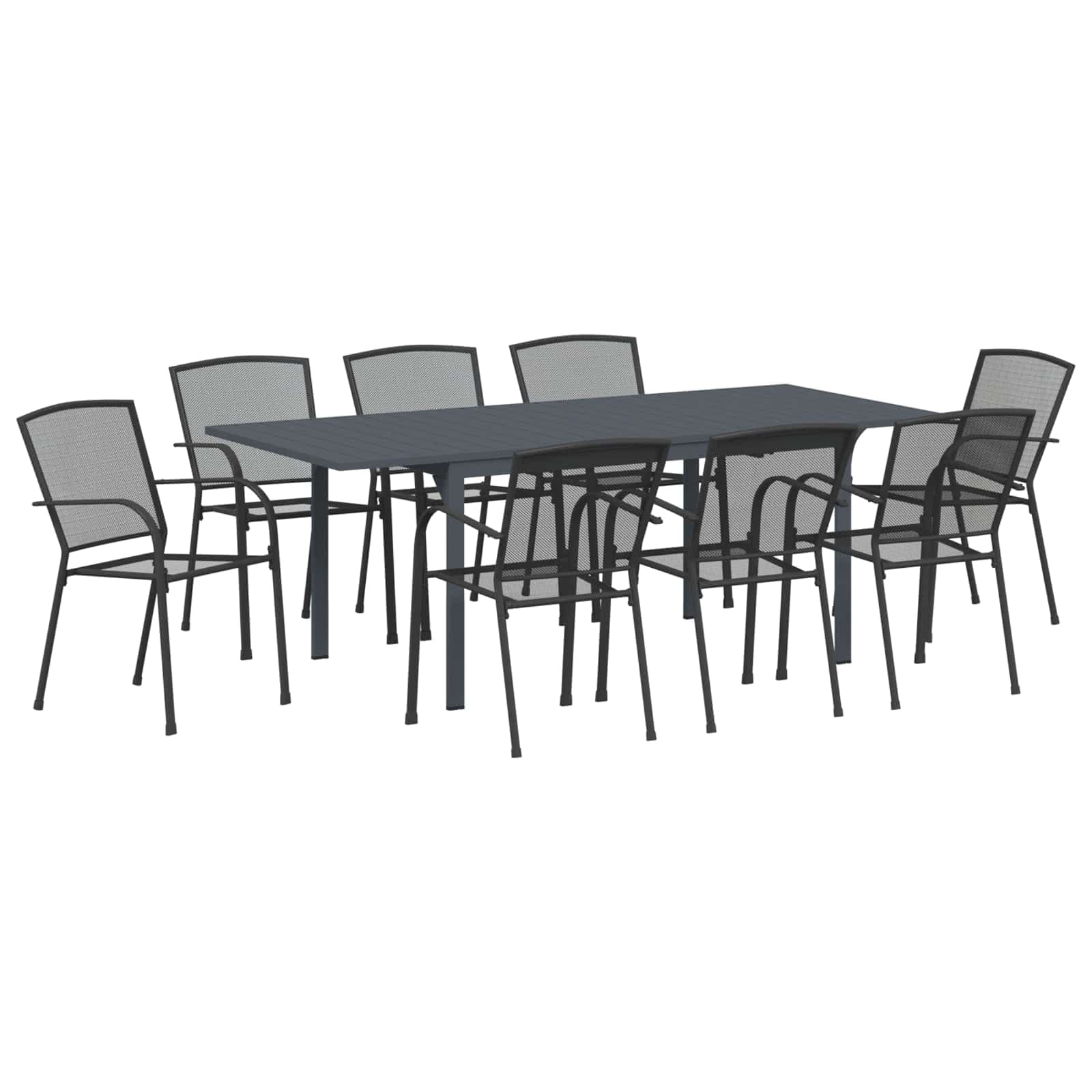 vidaXL Conjunto de Jantar para Jardim 9 pcs Antracite Aço