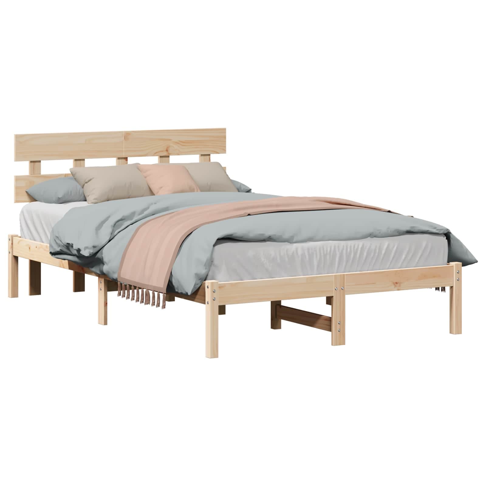 vidaXL Estrutura da Cama Castanho 120 x 200 cm Madeira de pinho maciça