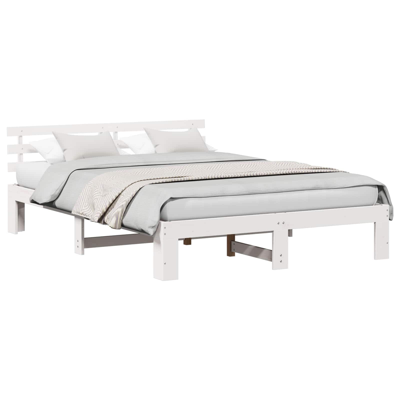 vidaXL Estrutura da Cama com cabeceira Branco 140 x 200 cm