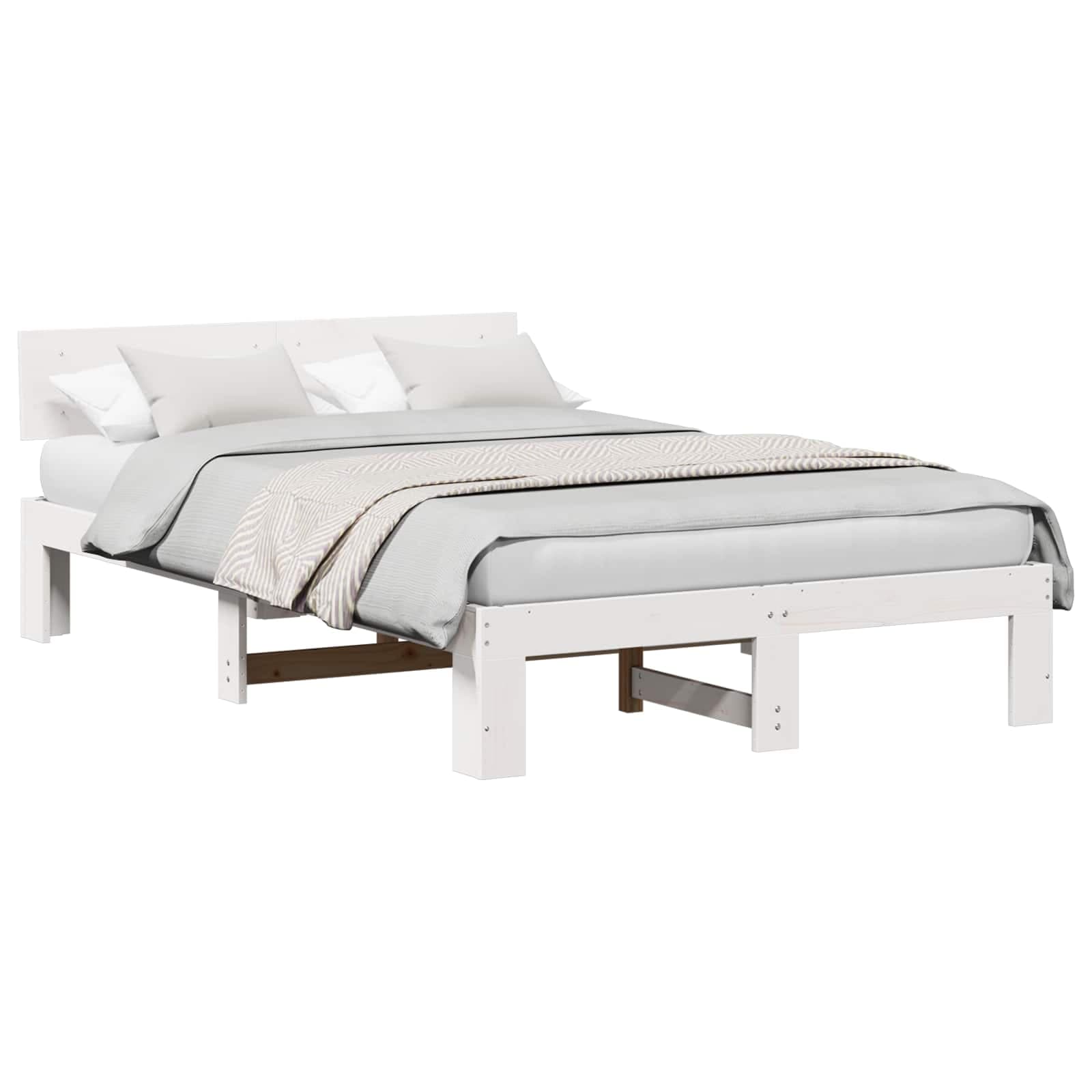 vidaXL Estrutura da Cama com cabeceira Branco 120 x 200 cm