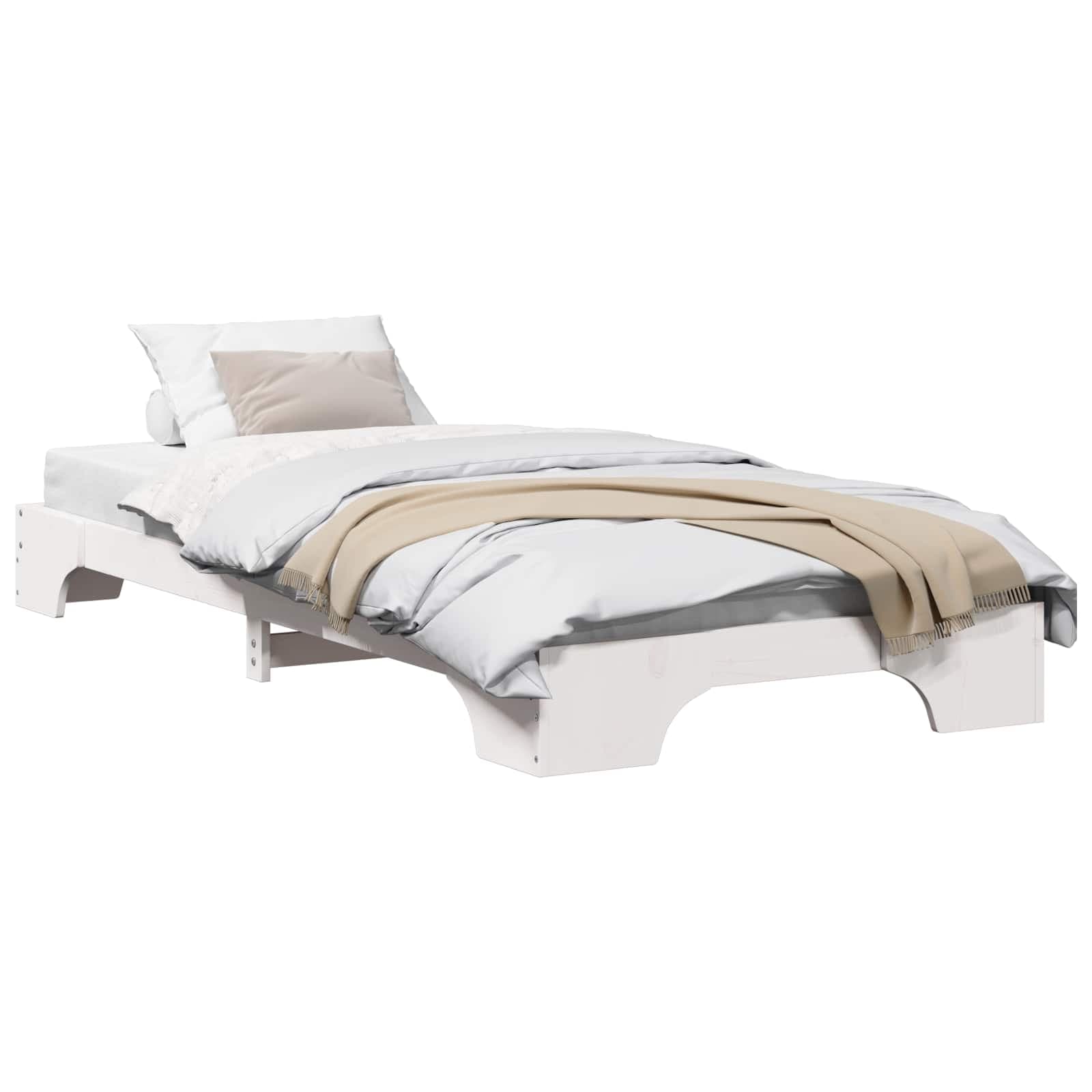 vidaXL Estrutura da Cama Branco 80 x 200 cm Madeira de Pinheiro Sólida