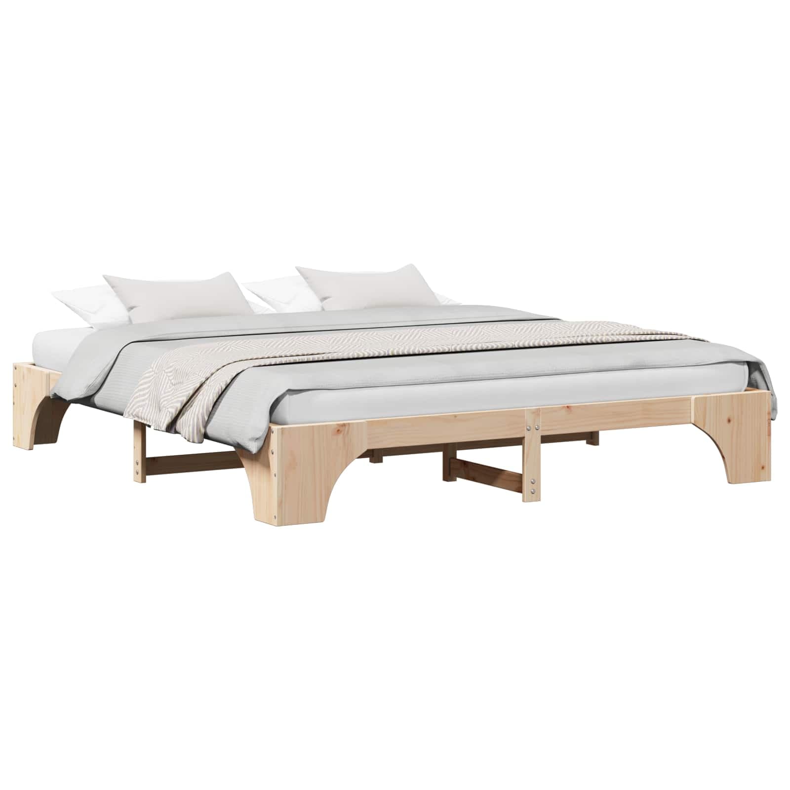 vidaXL Estrutura da Cama Natural 180 x 200 cm