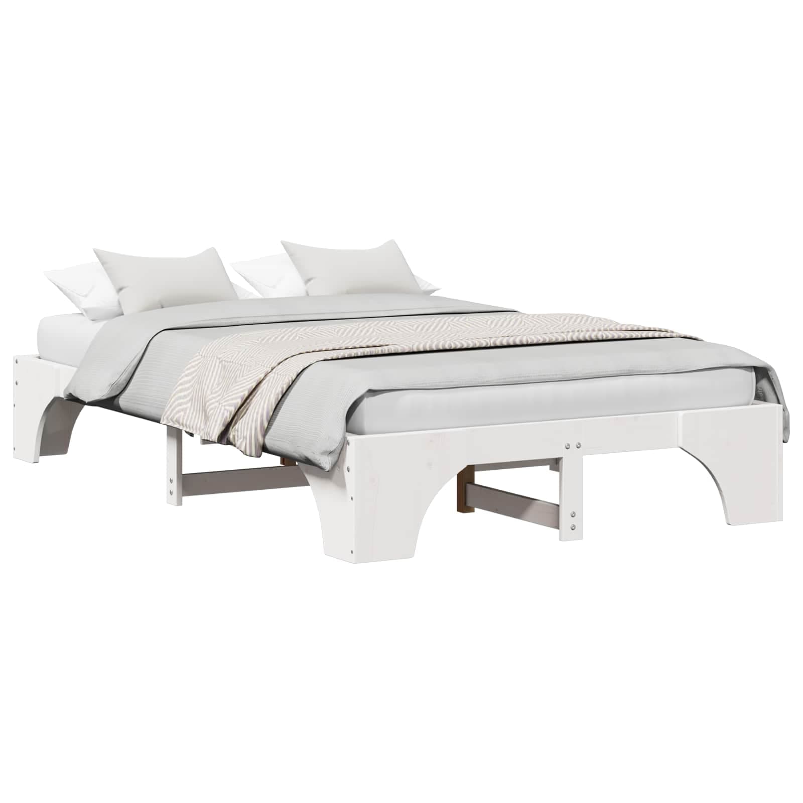 vidaXL Estrutura da Cama Branco 135 x 190 cm