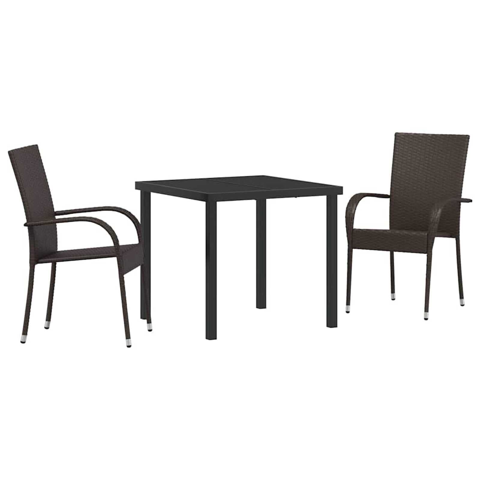 vidaXL Conjunto de Jantar para Jardim 5 pcs Castanho