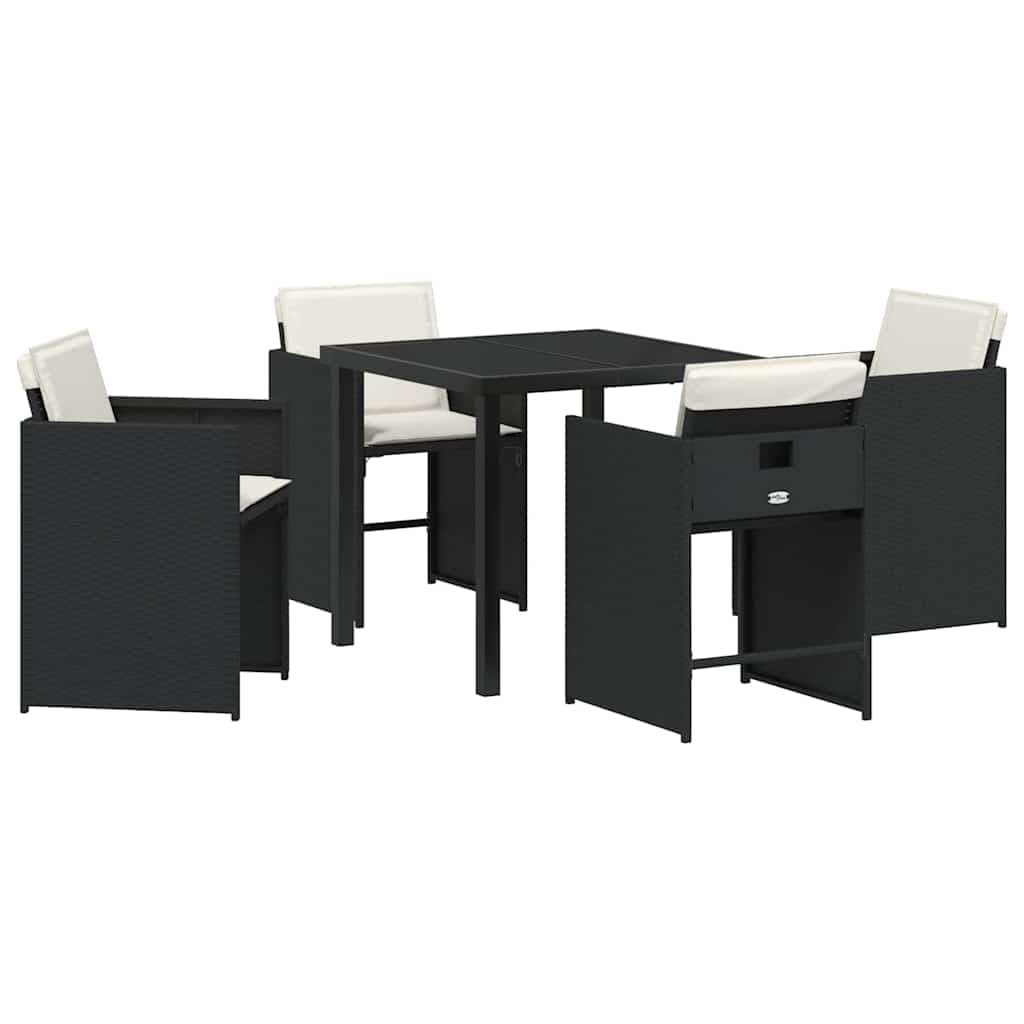 vidaXL Conjunto de Jantar para Jardim com almofada 5 pcs Bege vime PE