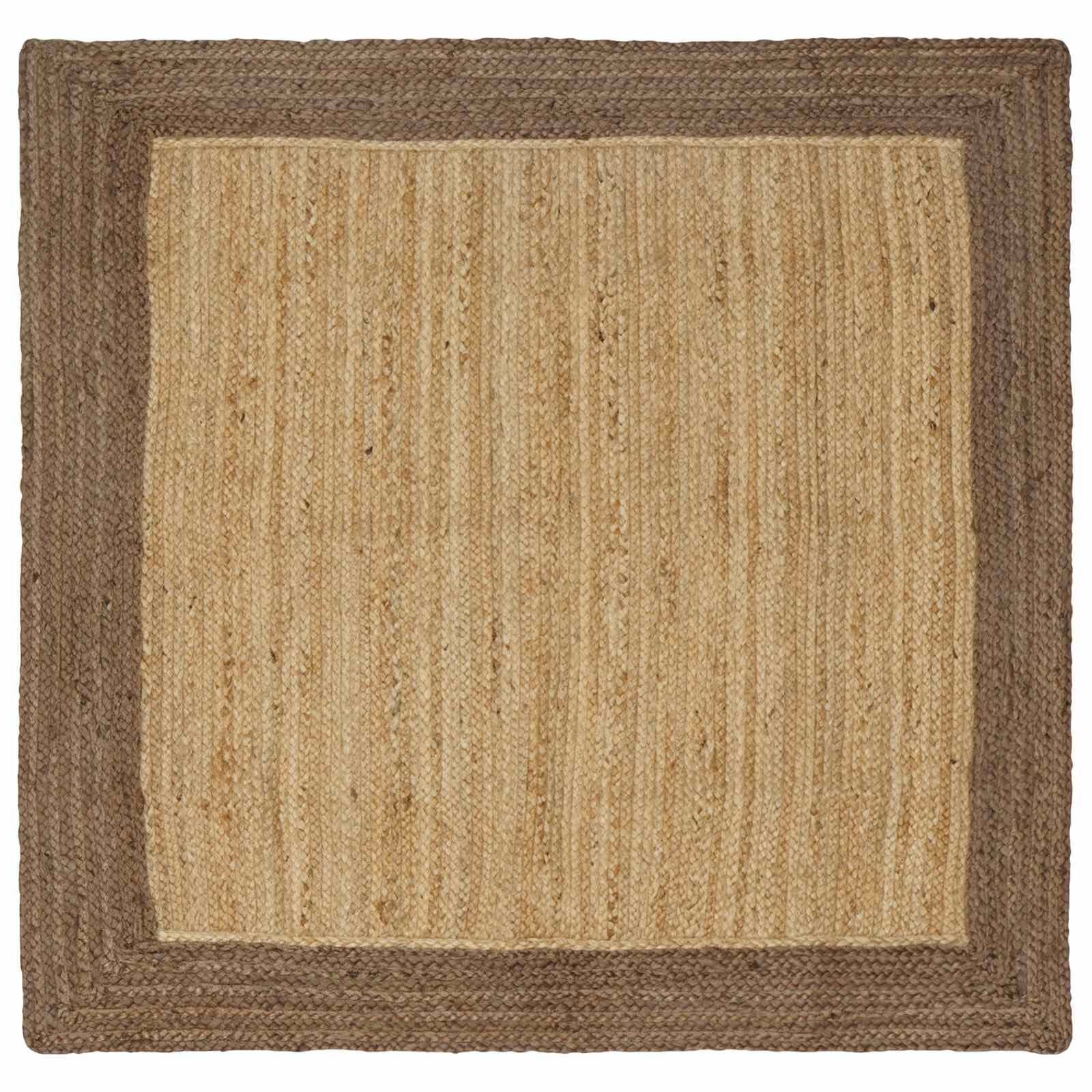 vidaXL Tapetes de área Cinzento 120 x 120 cm Juta