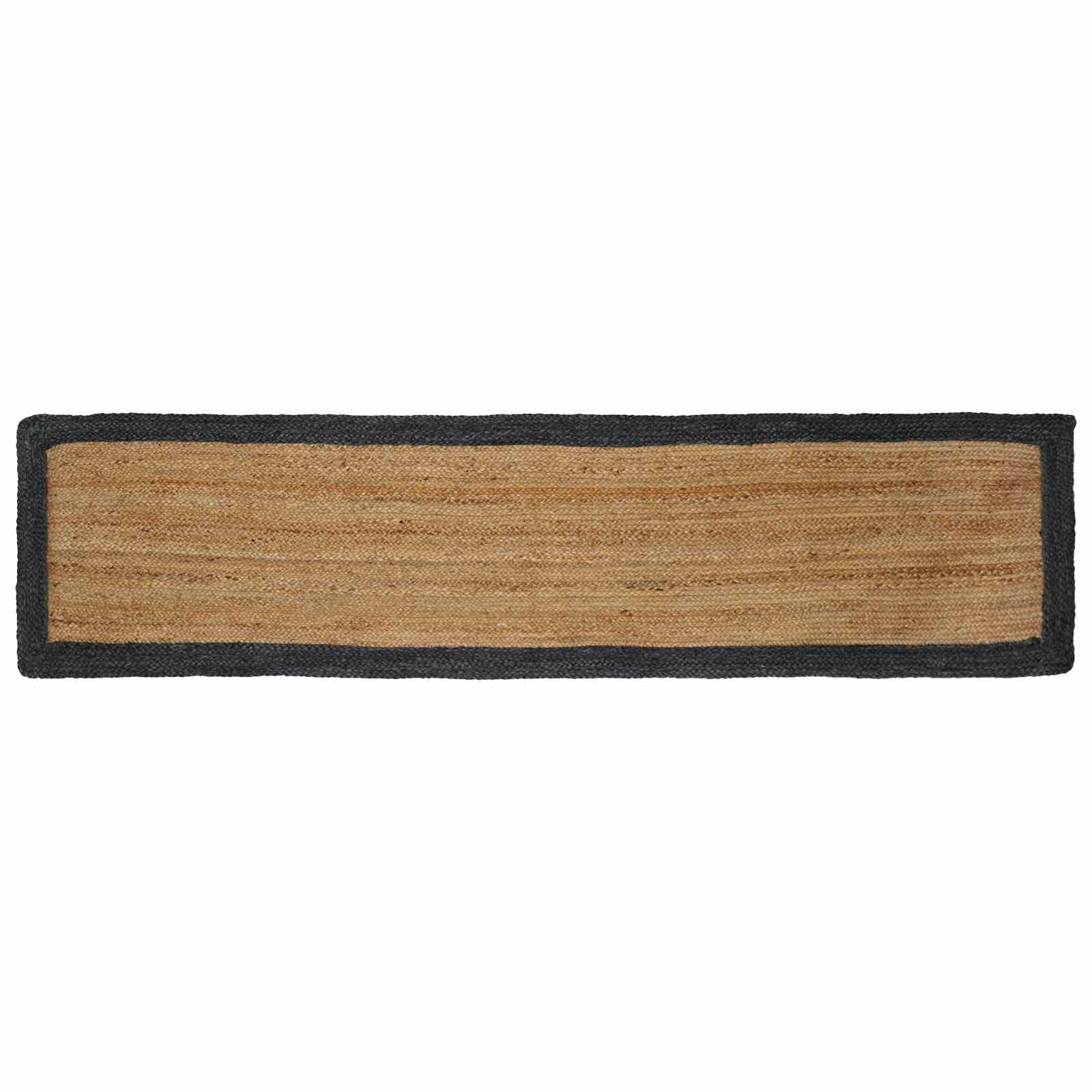 vidaXL Tapetes de área Natural e Cinzento-Escuro 60 x 200 cm Juta
